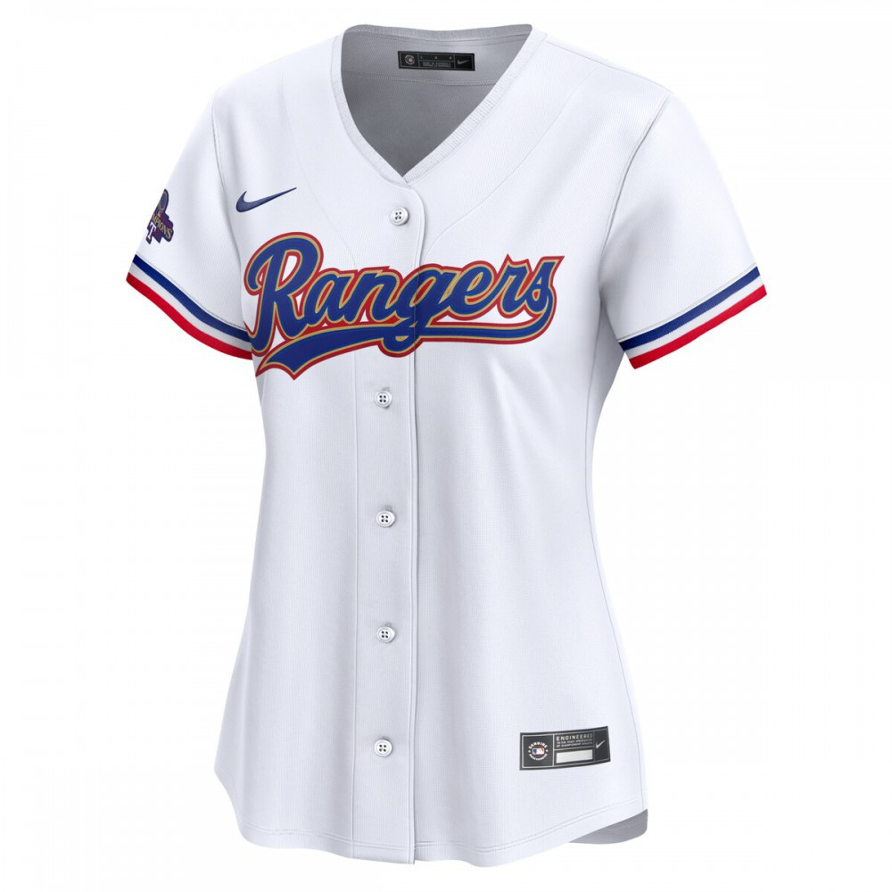 Max Scherzer Texas Rangers Nike Women's 2024 Gold Collection Limited Player Jersey – White-League Wear Hub