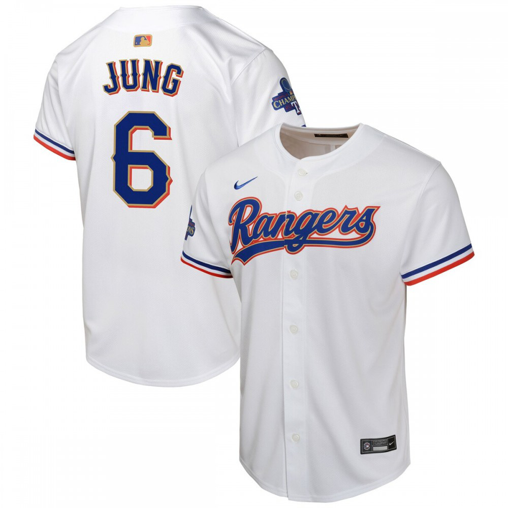 Josh Jung Texas Rangers Nike Youth 2024 Gold Collection Limited Player Jersey – White-League Wear Hub