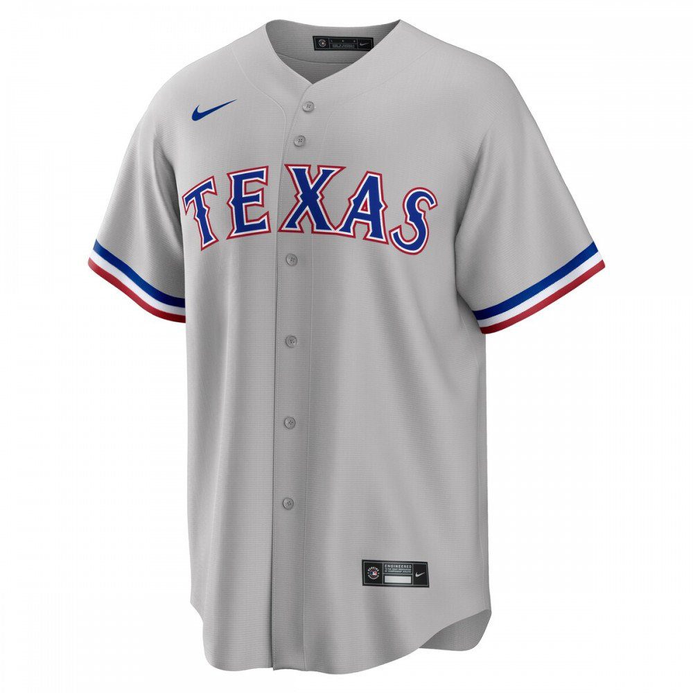 Texas Rangers Nike Road Custom Replica Jersey - Gray-League Wear Hub