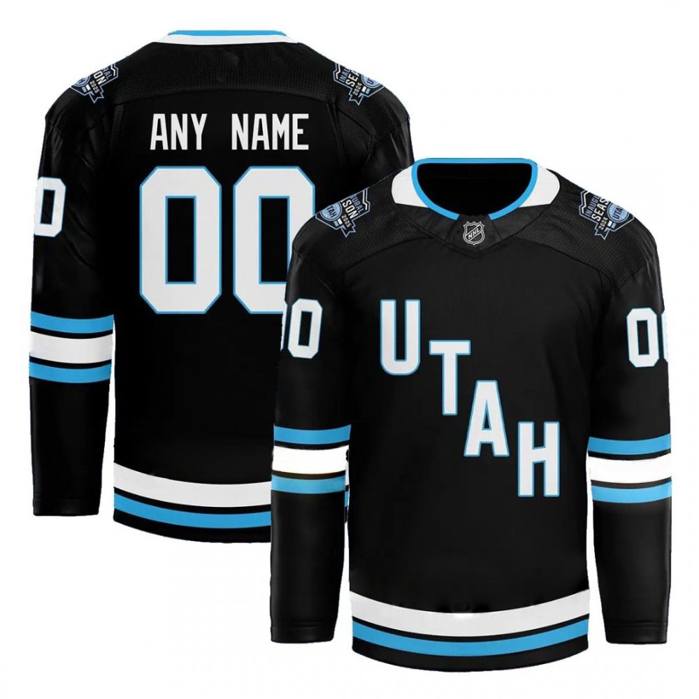 Utah Hockey Club 2024 Home Custom Jersey - Black-League Wear Hub