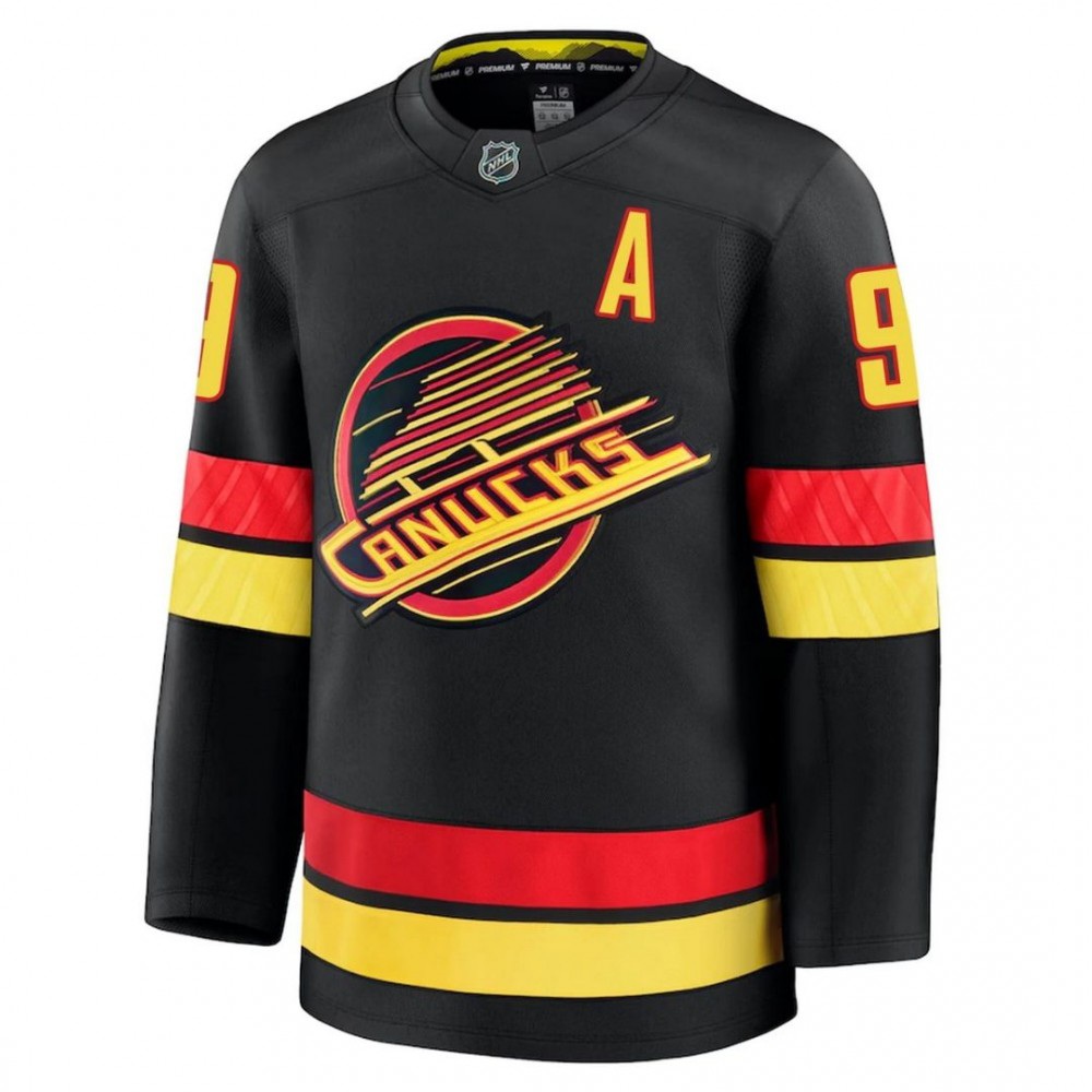 Vancouver Canucks JT Miller #9 Black Alternate Premium Jersey-League Wear Hub