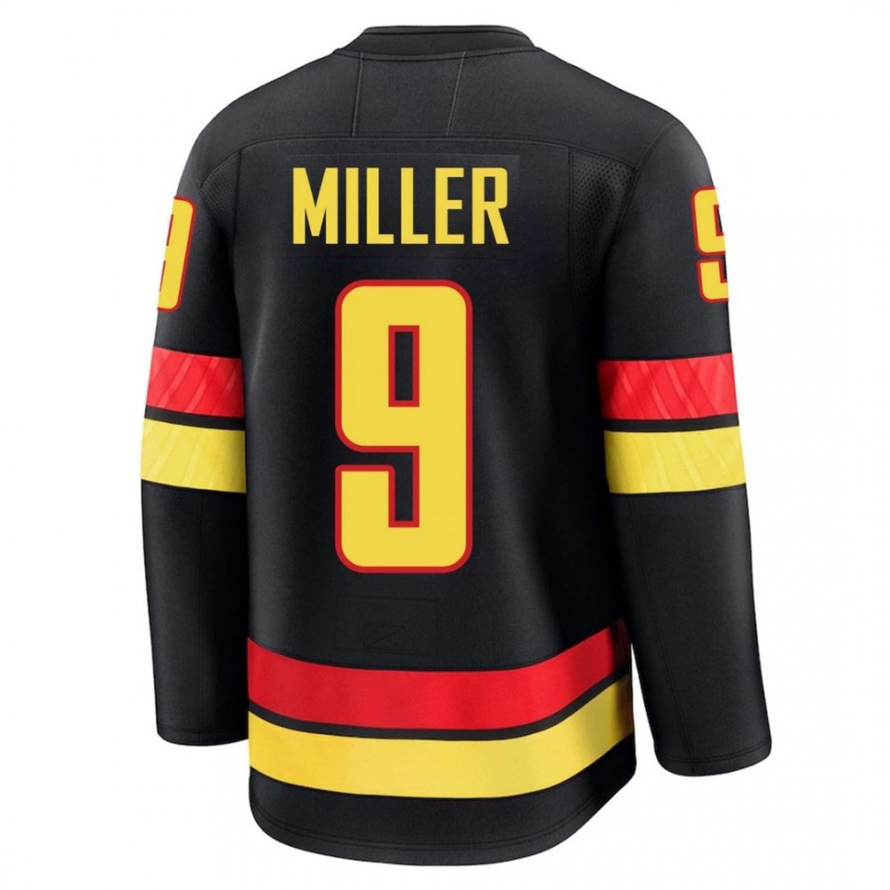 Vancouver Canucks JT Miller #9 Black Alternate Premium Jersey-League Wear Hub
