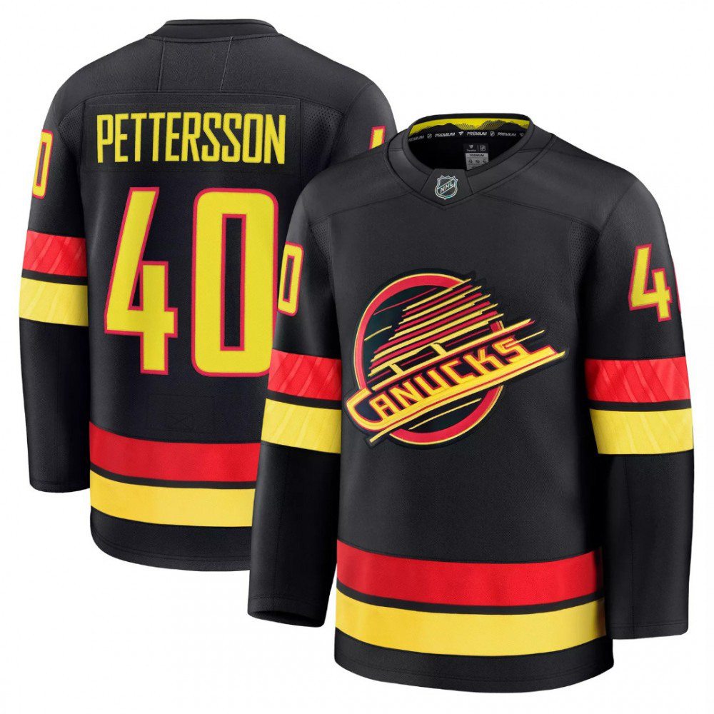 Vancouver Canucks Elias Pettersson #40 Black Alternate Premium Jersey-League Wear Hub
