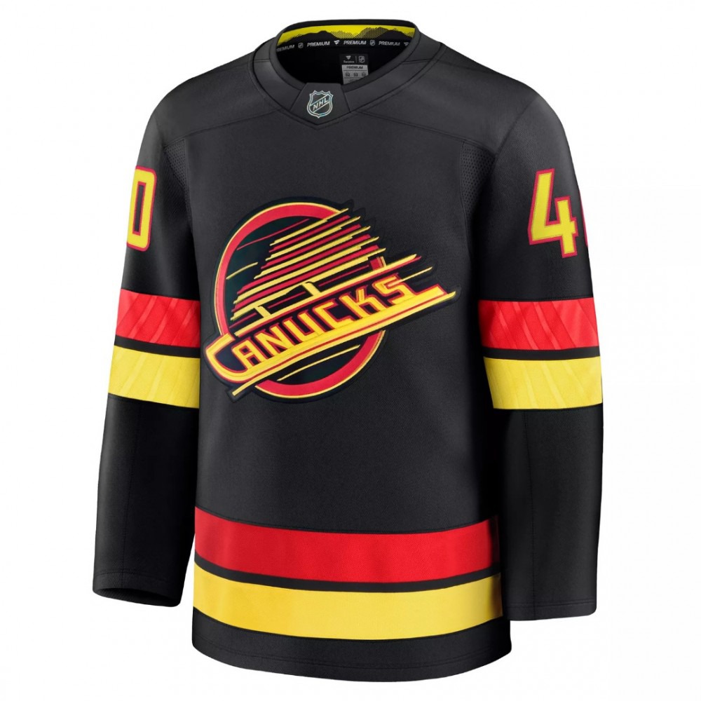 Vancouver Canucks Elias Pettersson #40 Black Alternate Premium Jersey-League Wear Hub