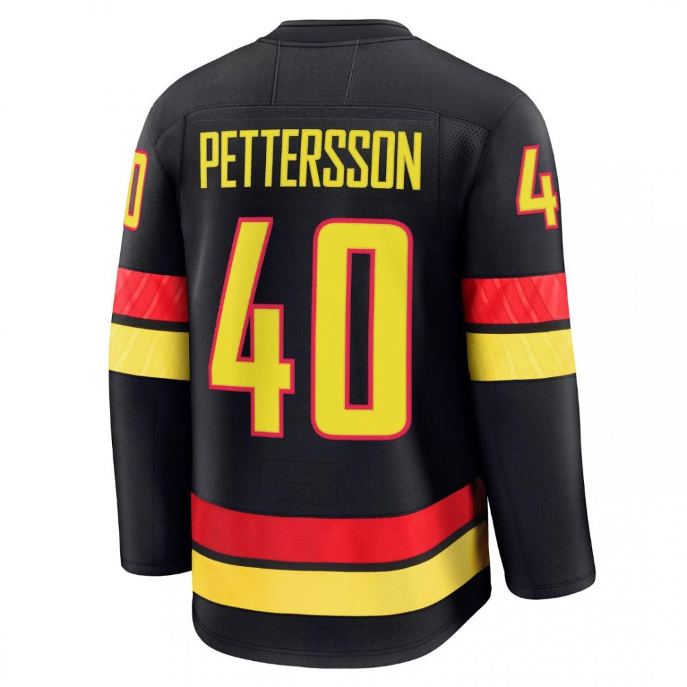 Vancouver Canucks Elias Pettersson #40 Black Alternate Premium Jersey-League Wear Hub