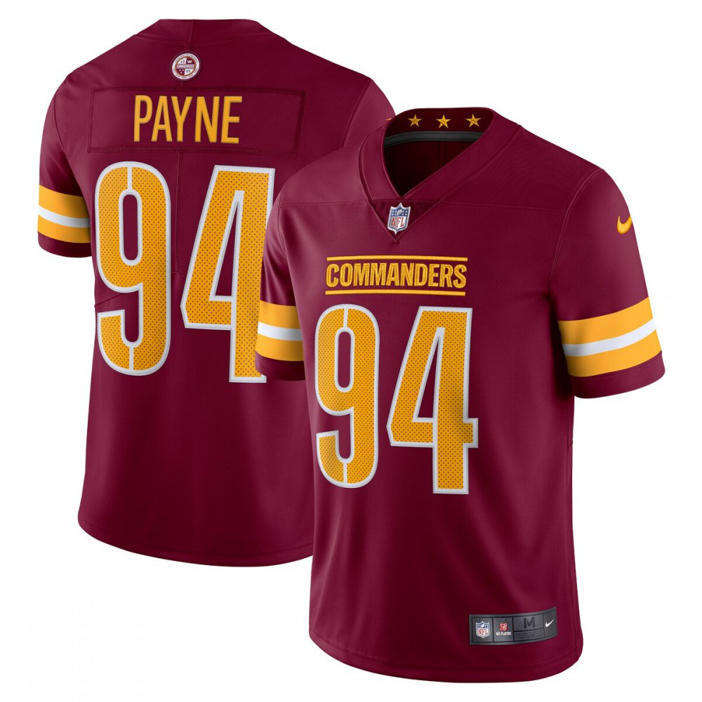 Da'Ron Payne Washington Commanders Nike Vapor Limited Jersey - Burgundy-League Wear Hub