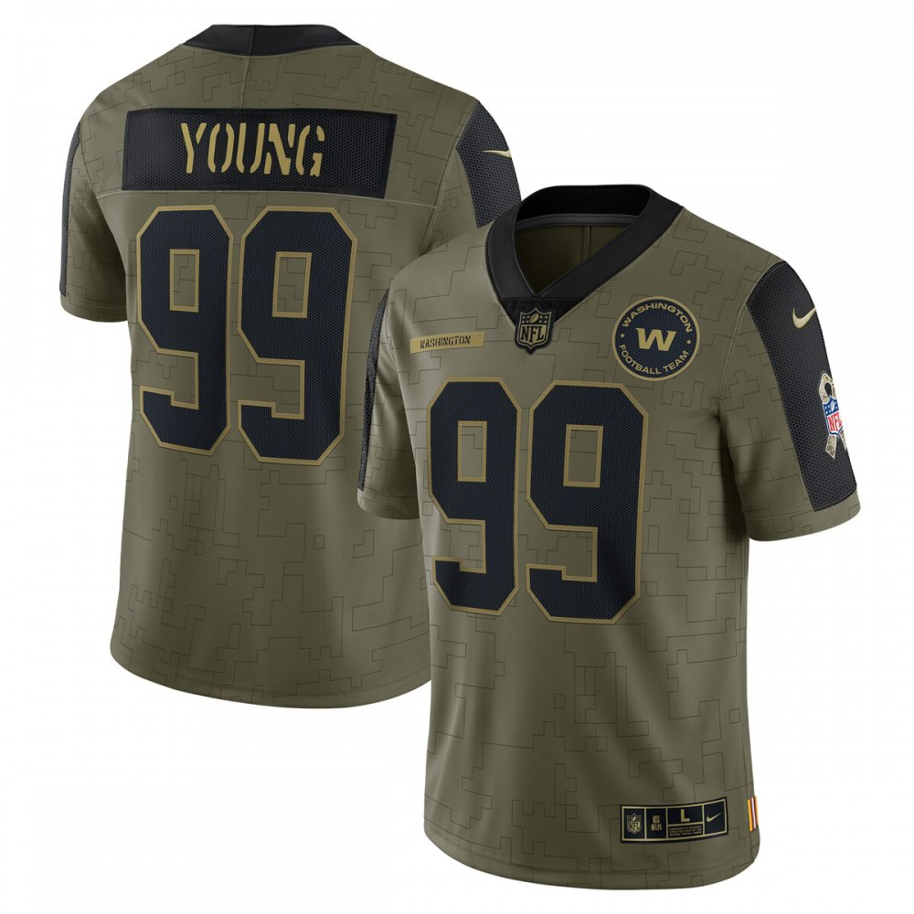 Chase Young Washington Football Team Nike 2021 Salute To Service Limited Player Jersey - Olive-League Wear Hub