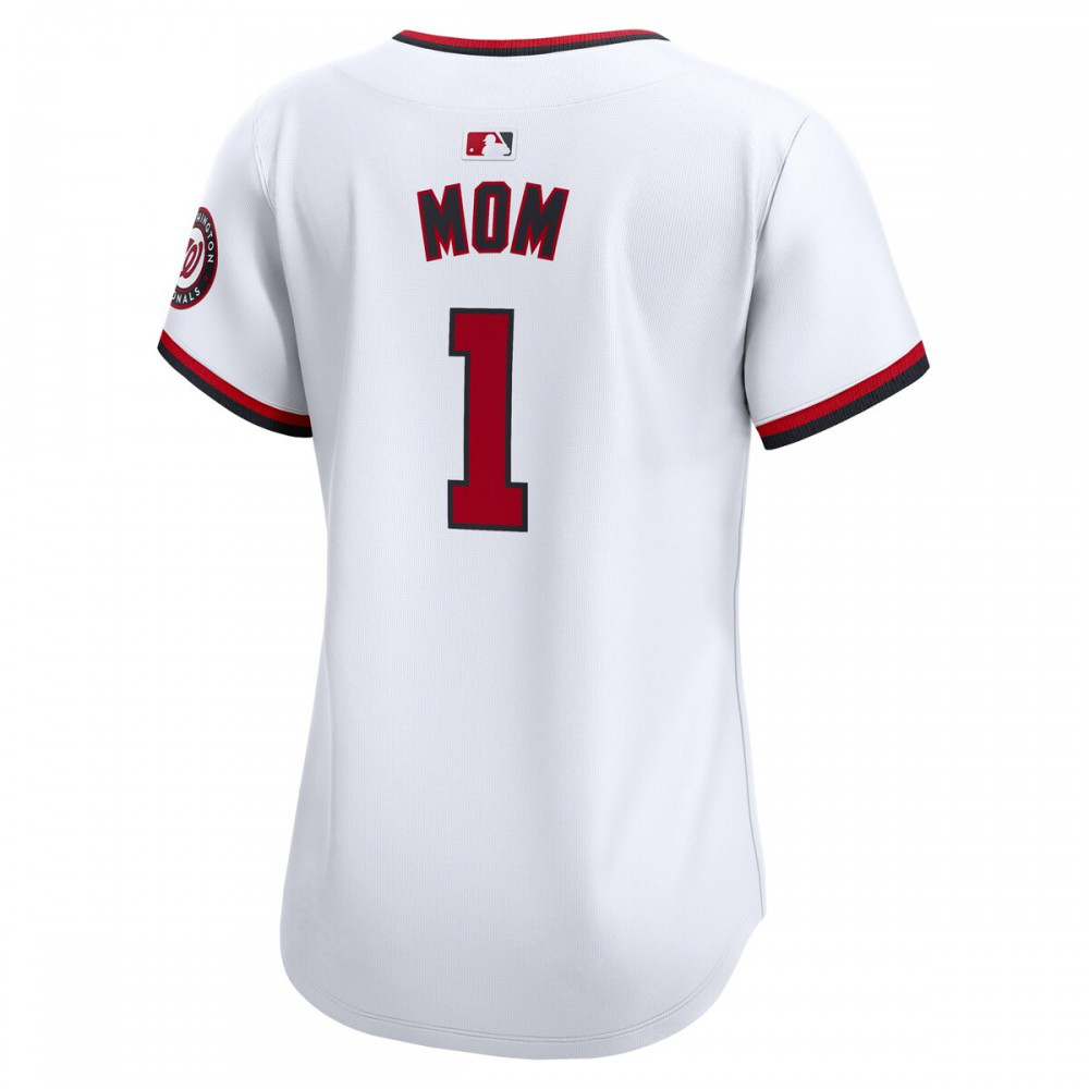 Washington Nationals Nike Women's #1 Mom Home Limited Jersey - White-League Wear Hub