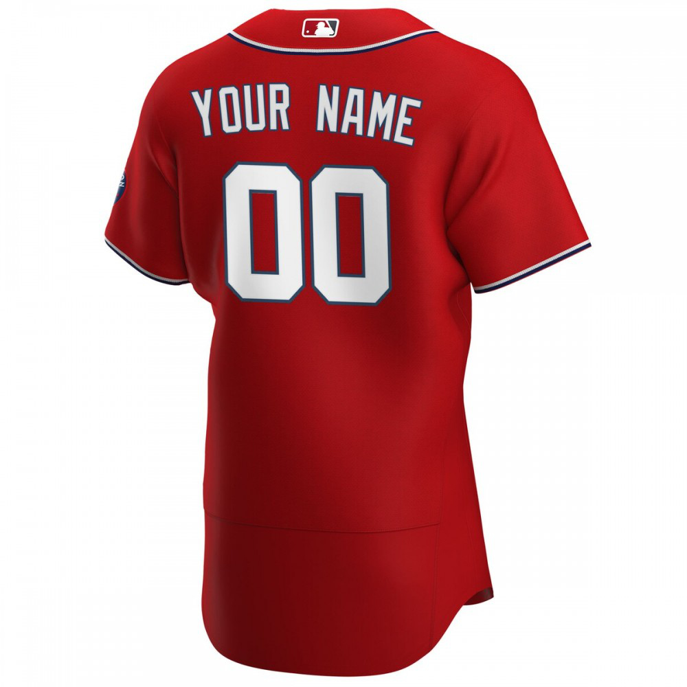 Washington Nationals Nike Alternate Authentic Custom Patch Jersey - Scarlet-League Wear Hub