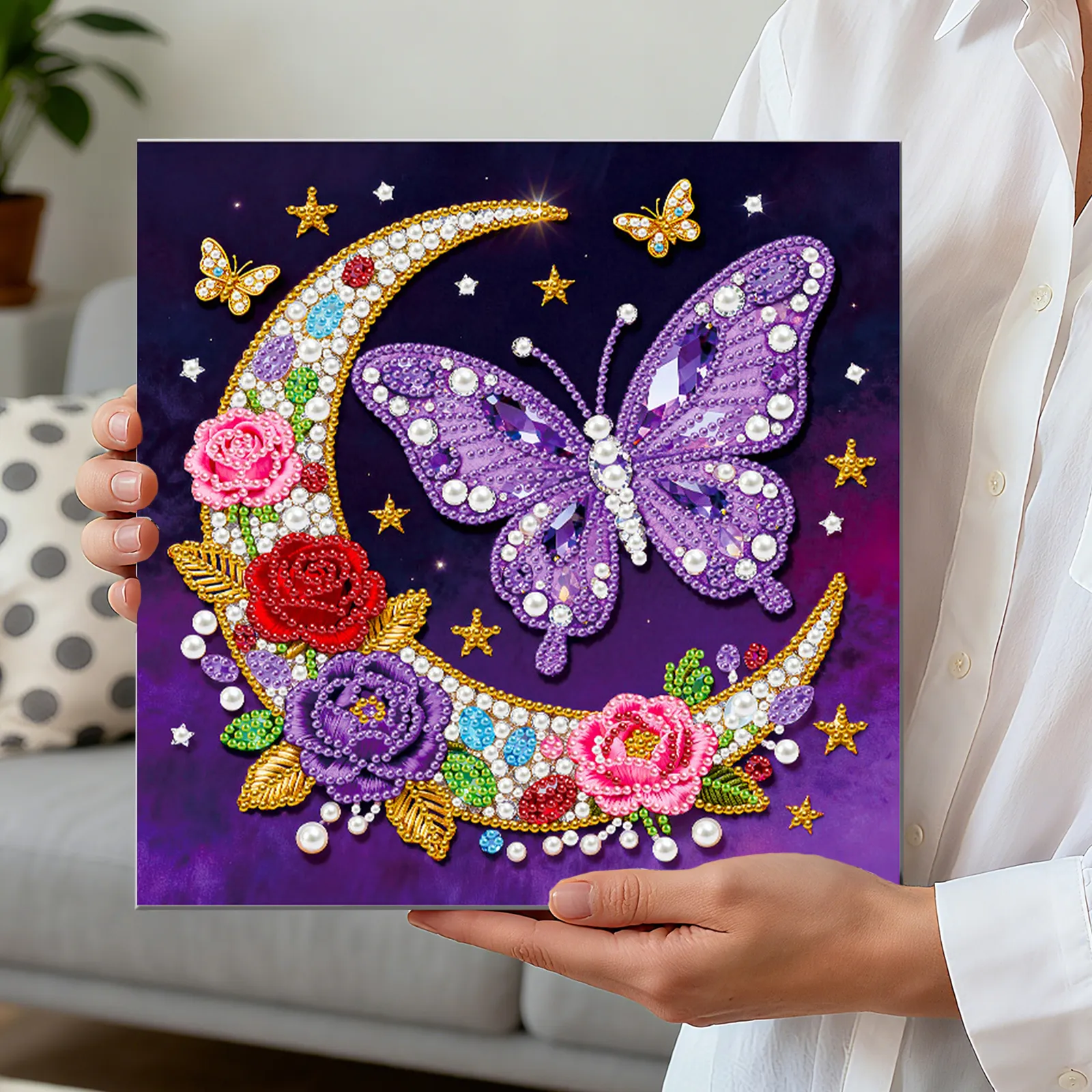 🔥 Final Day Sale:🦋Framed Moon Butterfly - Pearls Painting Kit