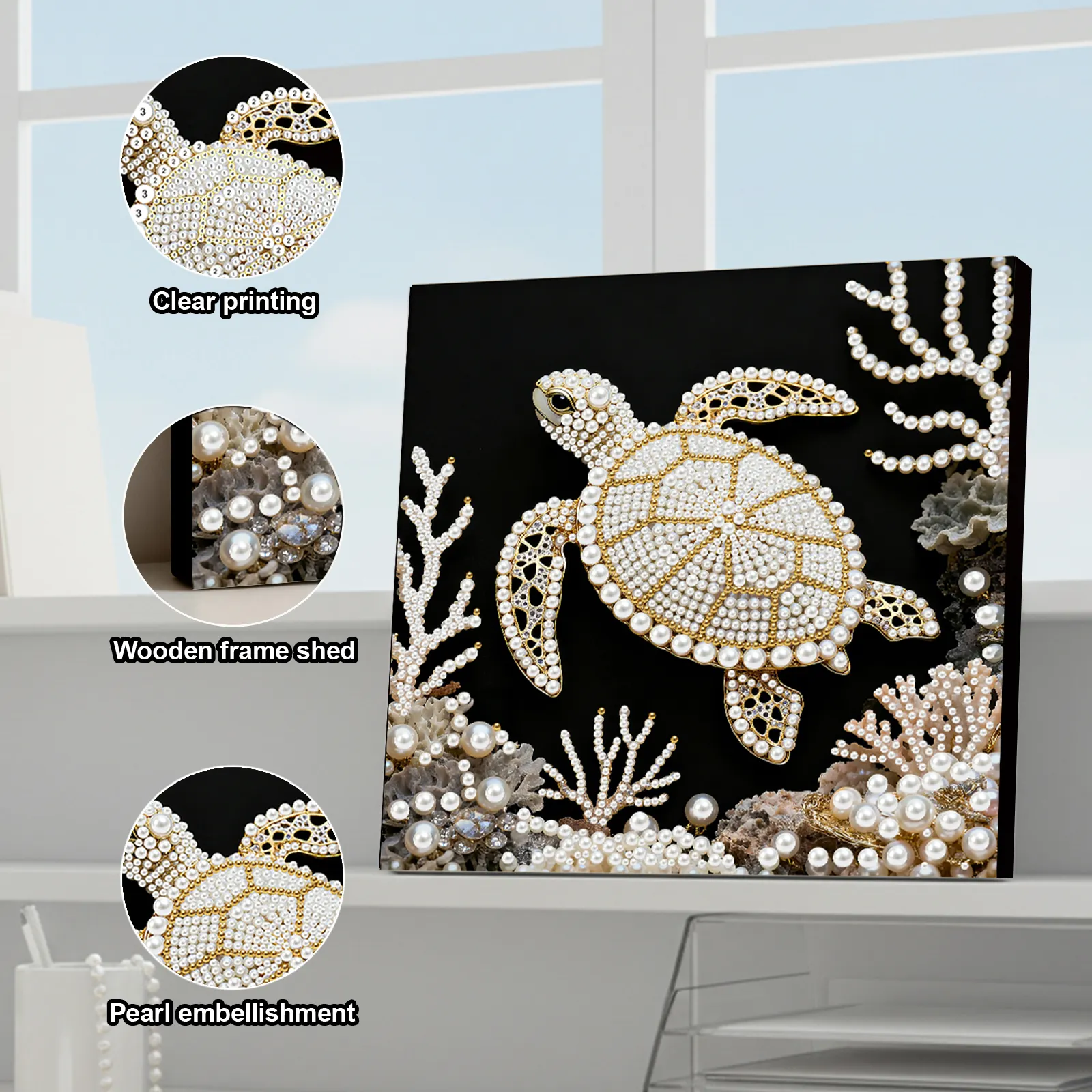 🔥 Final Day Sale:🐢Framed Sea Turtle - Pearls Painting Kit