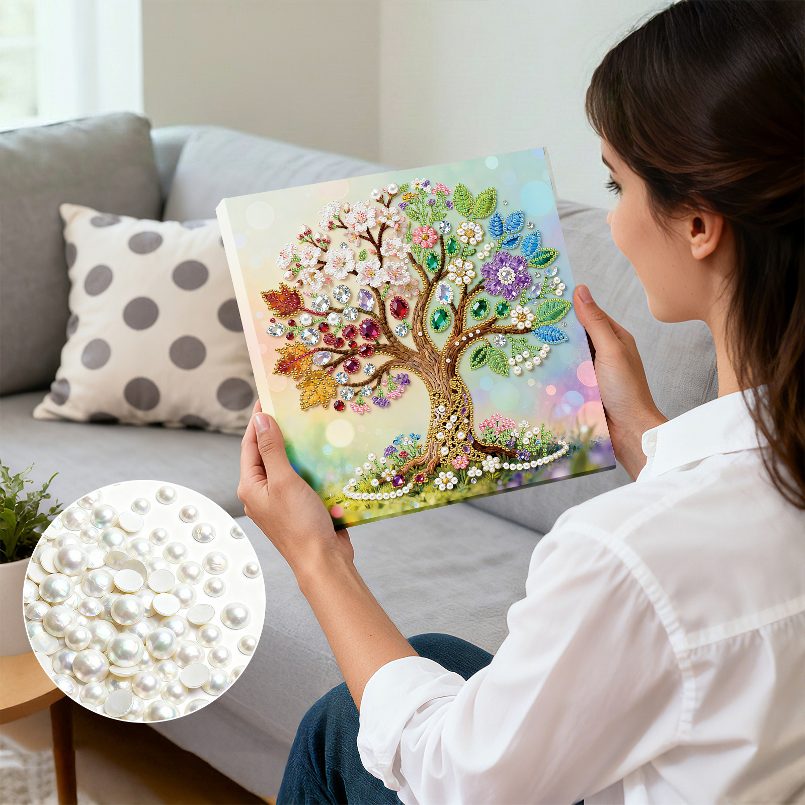 🔥 Final Day Sale:🌲Framed Tree Of Life - Pearls Painting Kit
