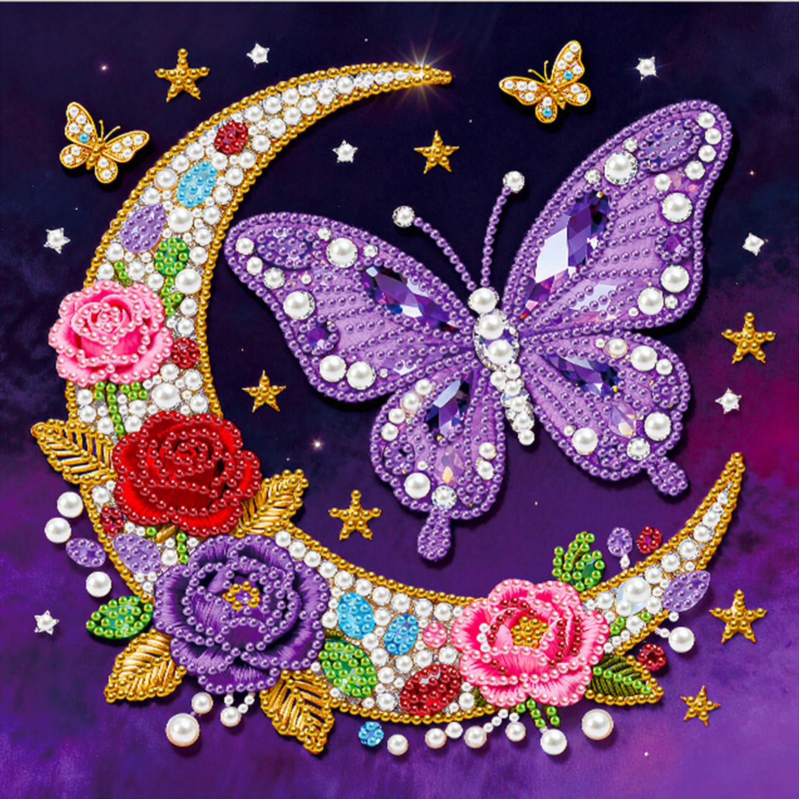 🔥 Final Day Sale:🦋Framed Moon Butterfly - Pearls Painting Kit