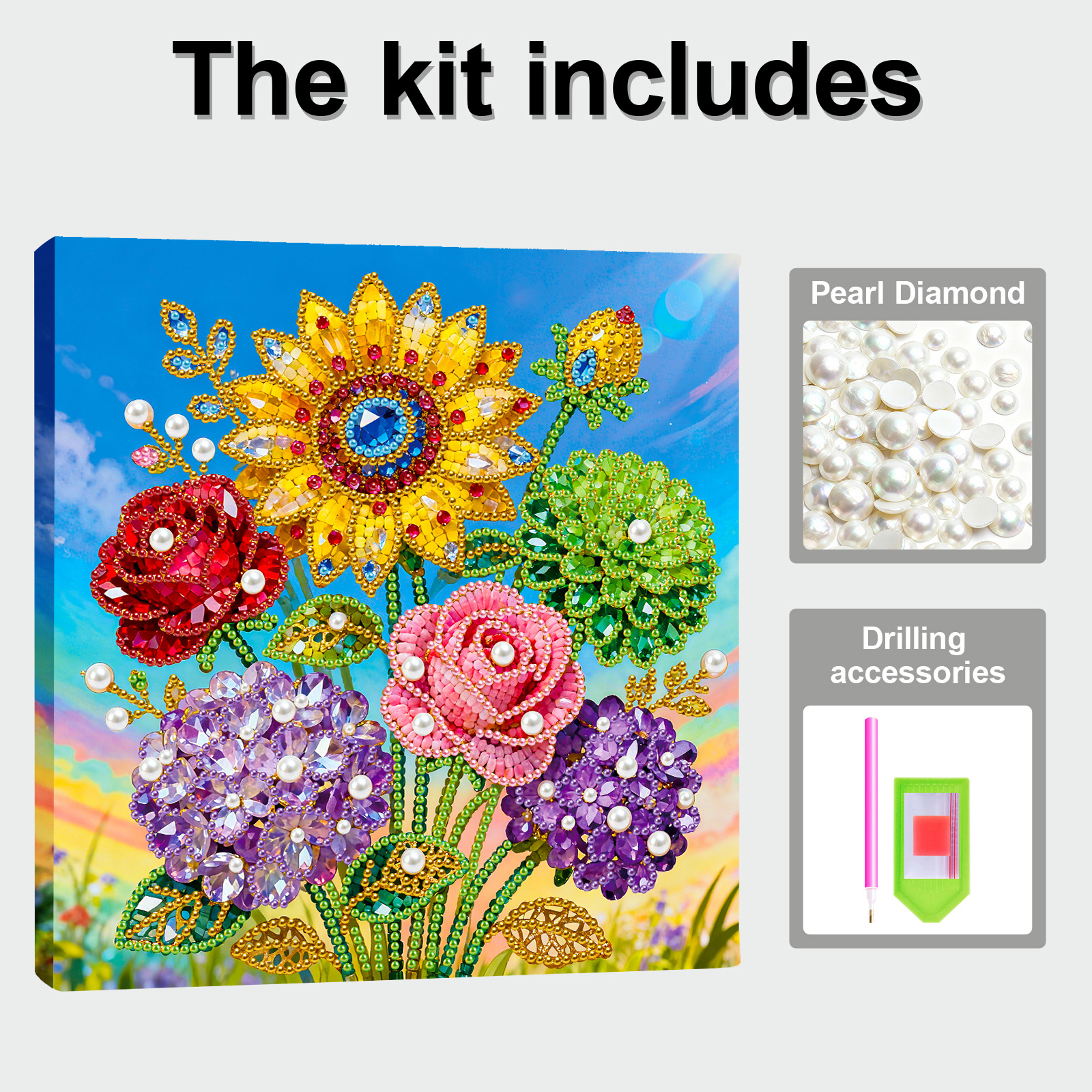 🔥 Final Day Sale:🌻Framed Sunflower - Pearls Painting Kit
