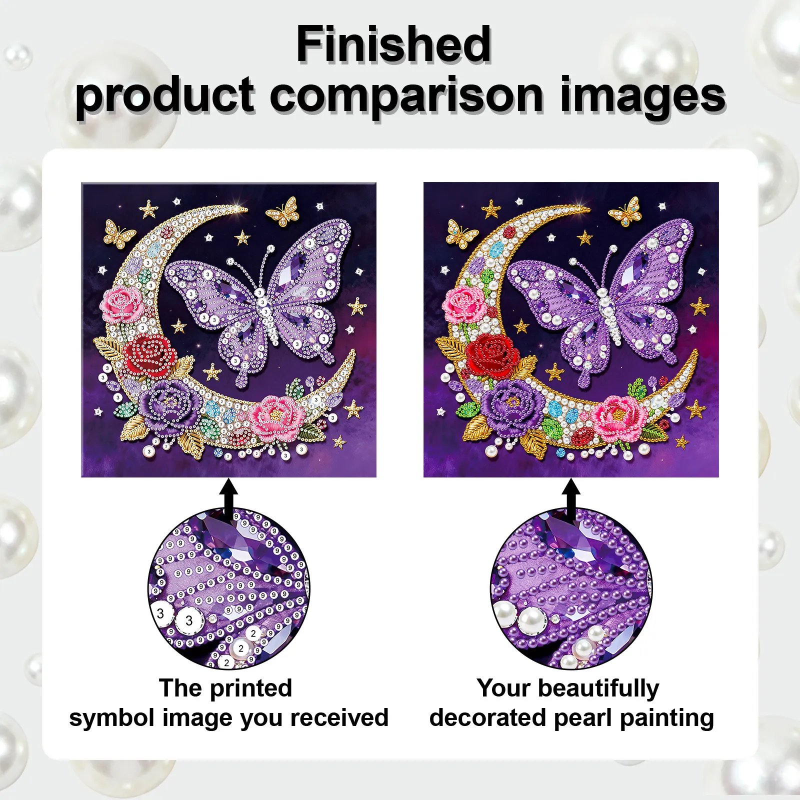 🔥 Final Day Sale:🦋Framed Moon Butterfly - Pearls Painting Kit