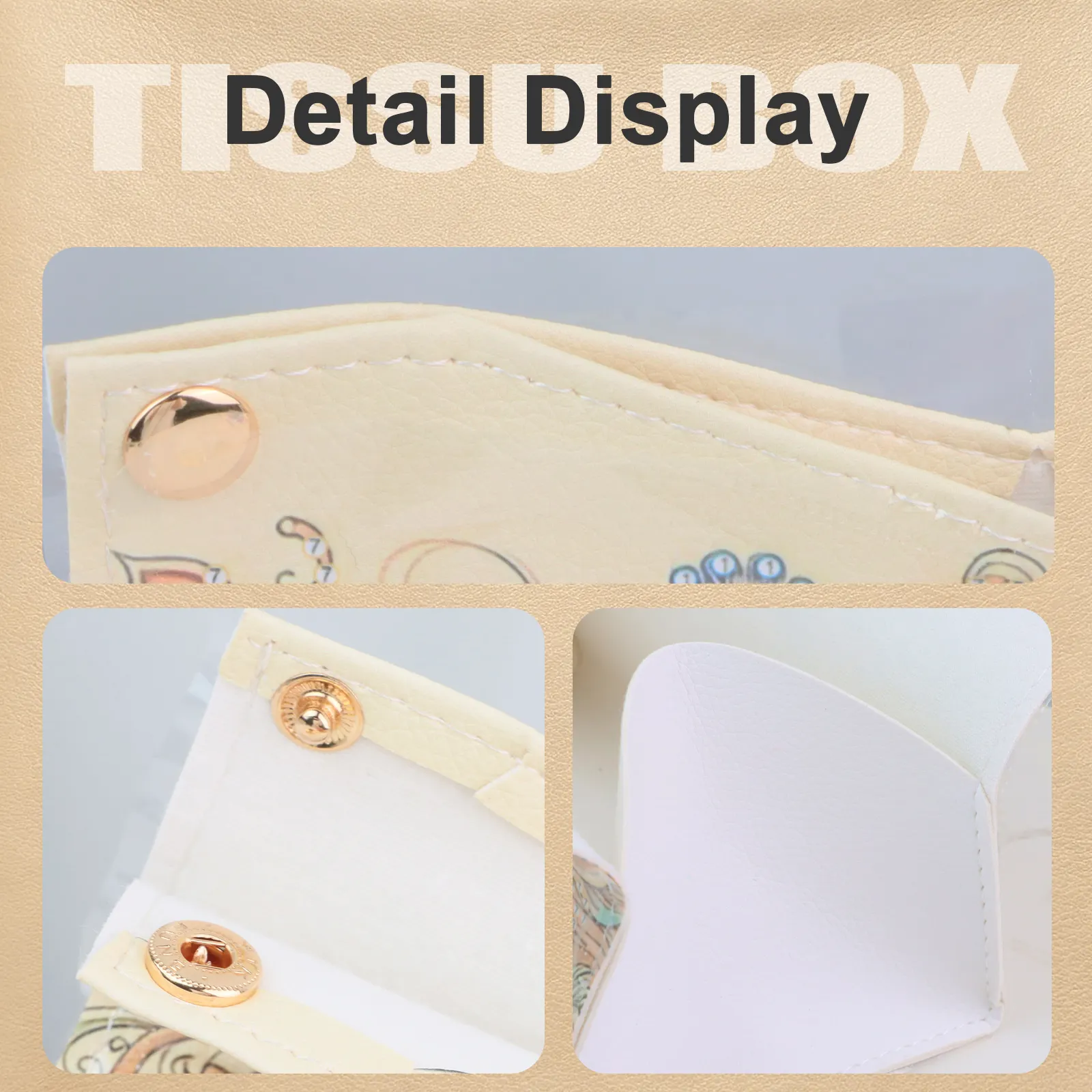 24cm DIY Diamond Painting Tissue Box, Crystal Rhinestone Mosaic PU Tissue Holder for Home Car Desk Decor