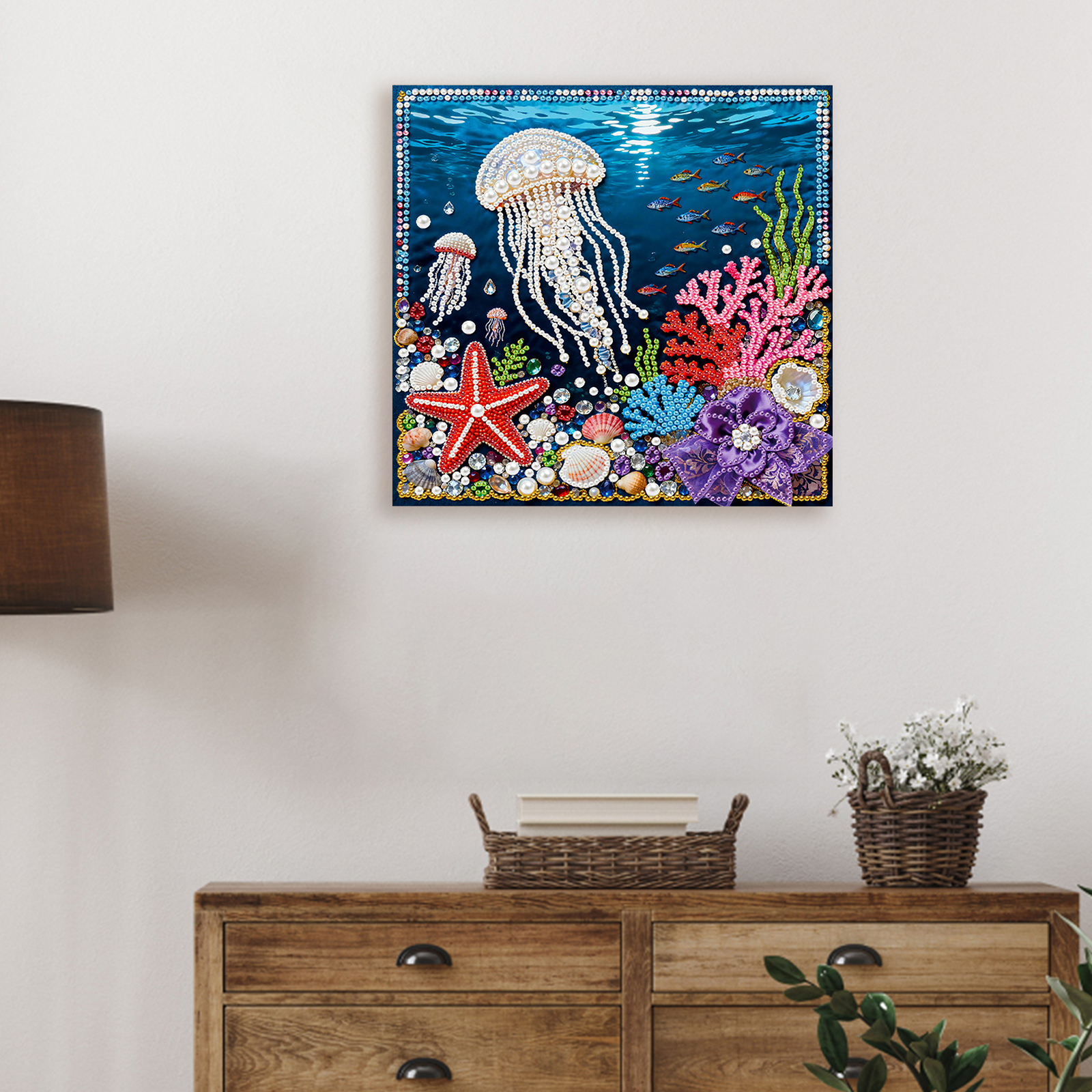 🔥 Final Day Sale:🪼Framed Jellyfish - Pearls Painting Kit
