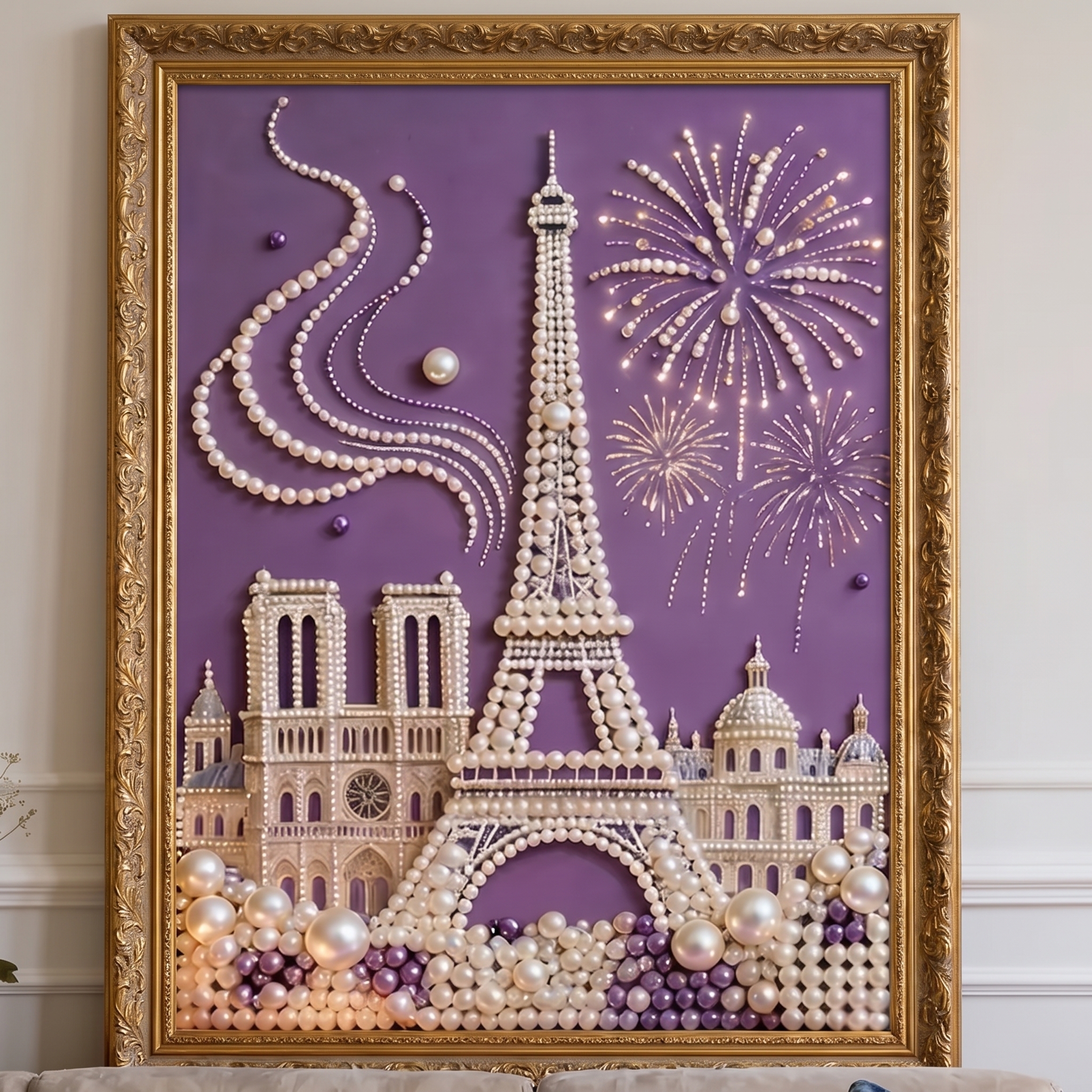 DIY Beaded Art Kit – Sunset Castle Pearl Painting 🏰🌅 – Ocean Waves & Golden Glow Fairy‑Tale Wall Art