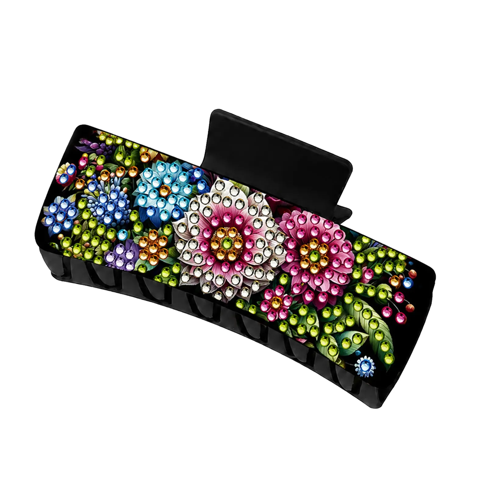 Flower DIY Diamond Painting Hair Clips, Anti-Slip Western Claw Clips for Women Girls, Beginner Handmade Hair Jewelry Accessories