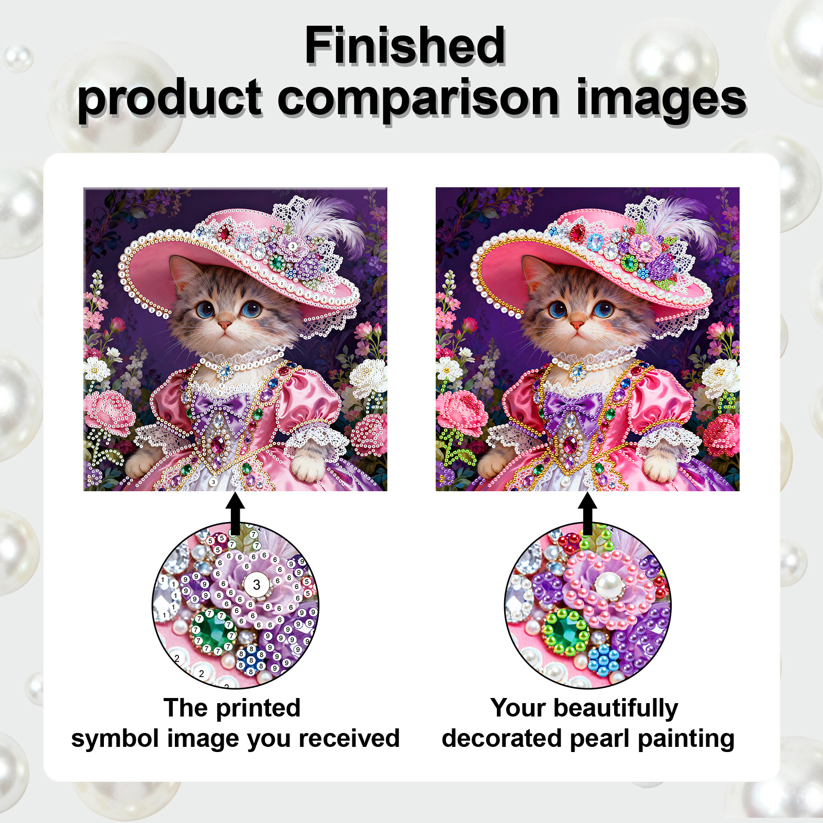 🐱Framed Cat - Pearls Painting Kit