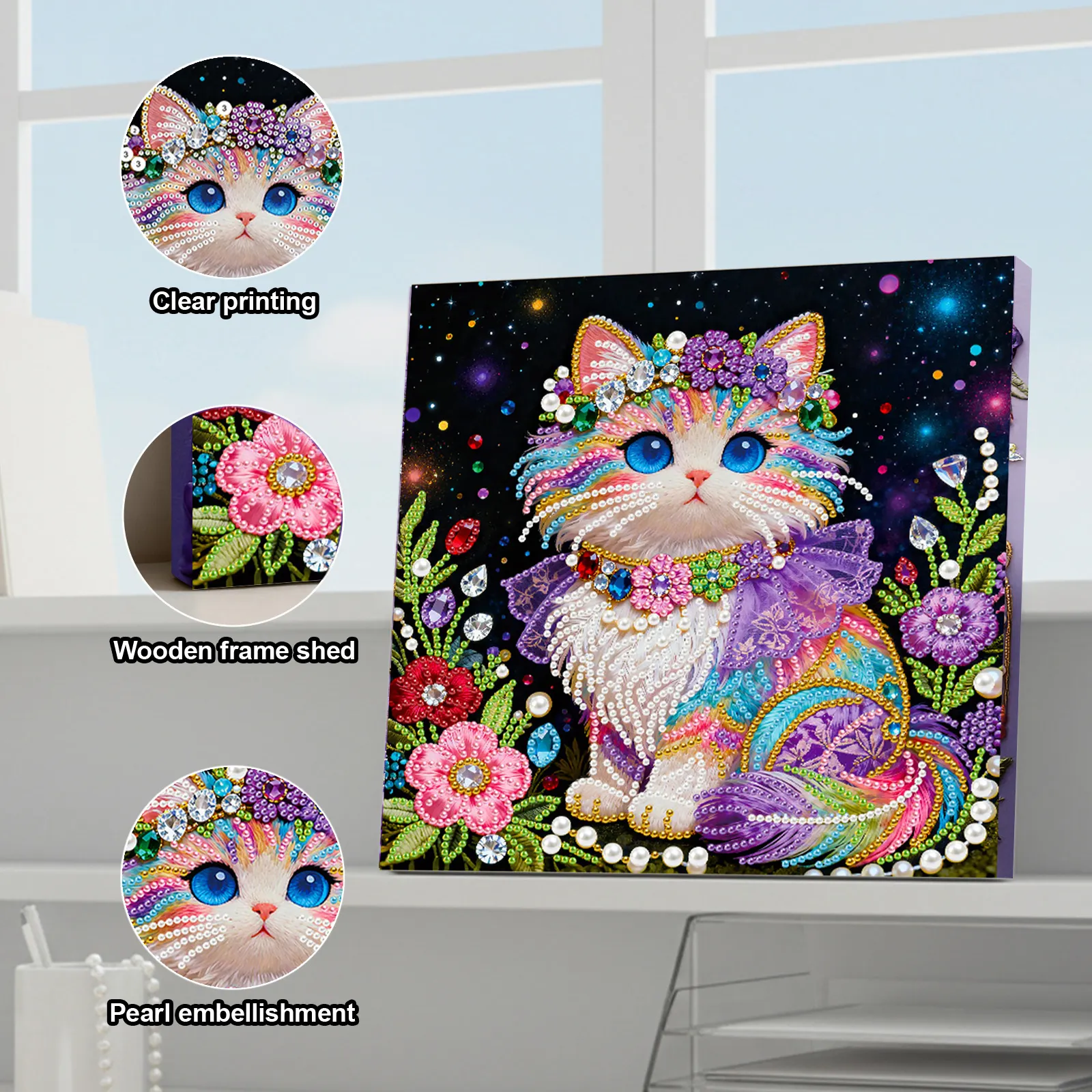 🔥 Final Day Sale:🐱Framed Cat - Pearls Painting Kit