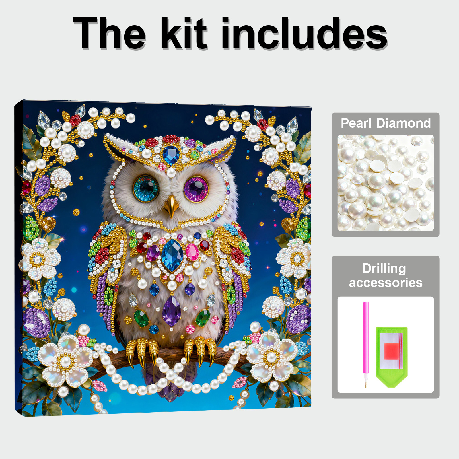 🔥 Final Day Sale:🦉Framed Owl - Pearls Painting Kit