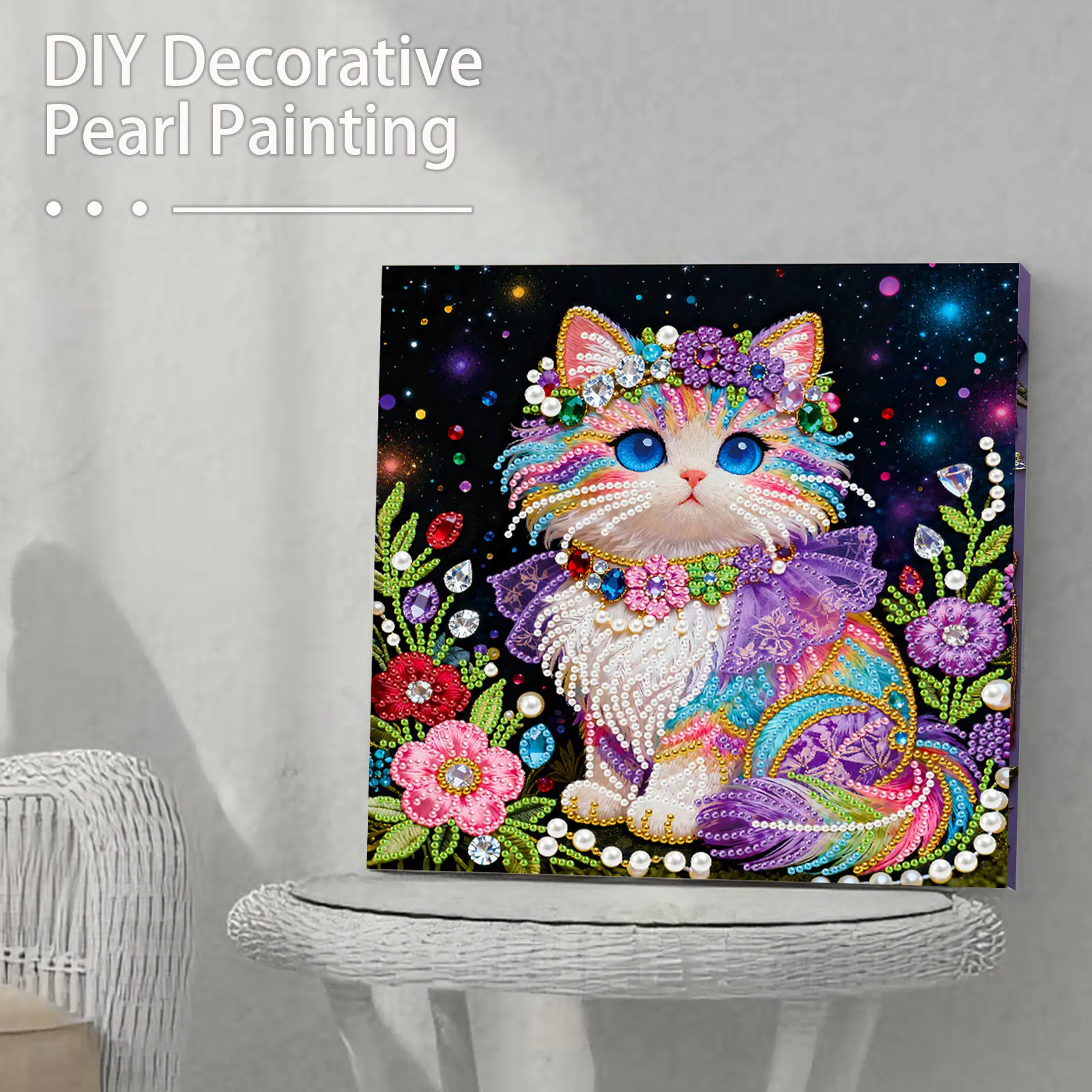 🔥 Final Day Sale:🐱Framed Cat - Pearls Painting Kit