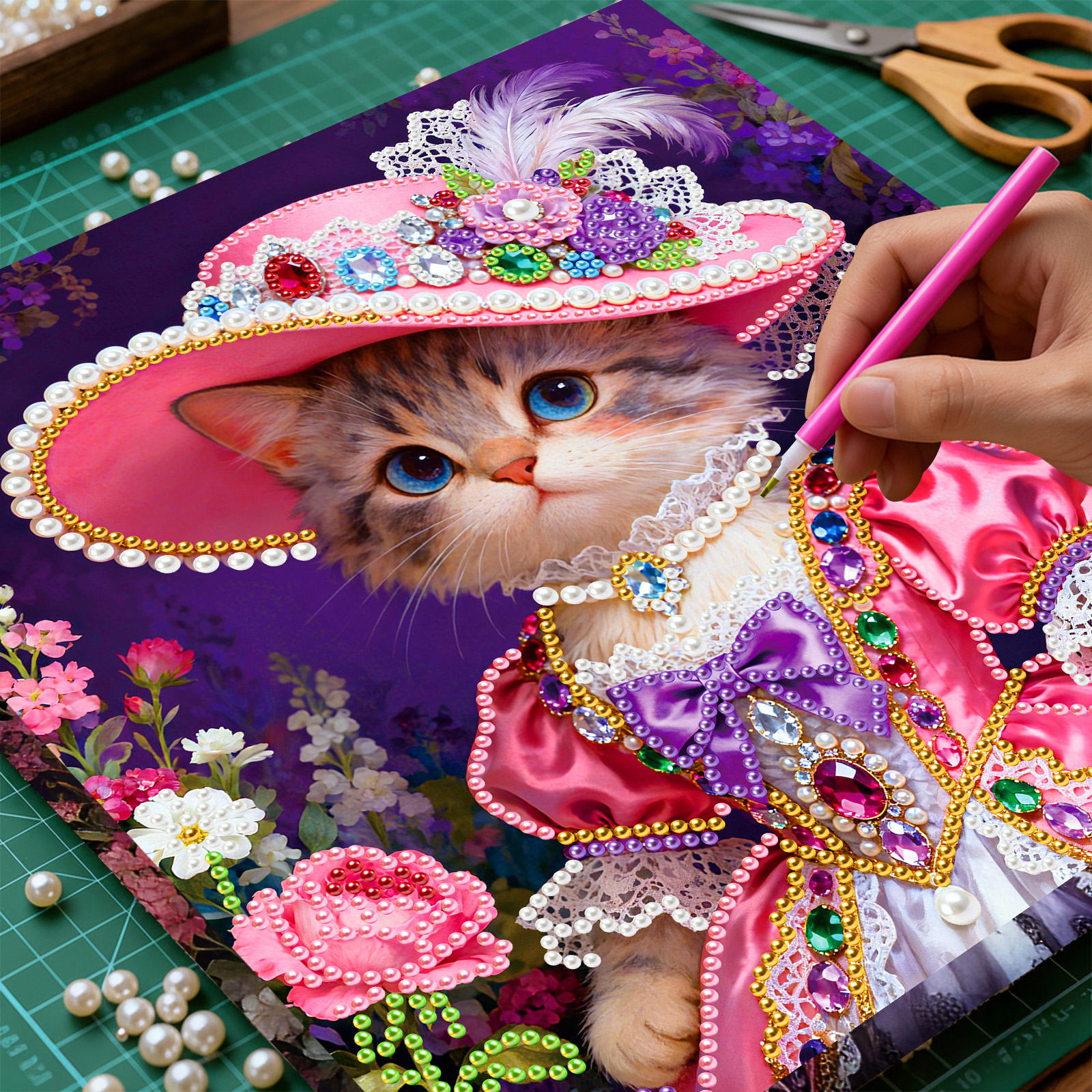 🐱Framed Cat - Pearls Painting Kit
