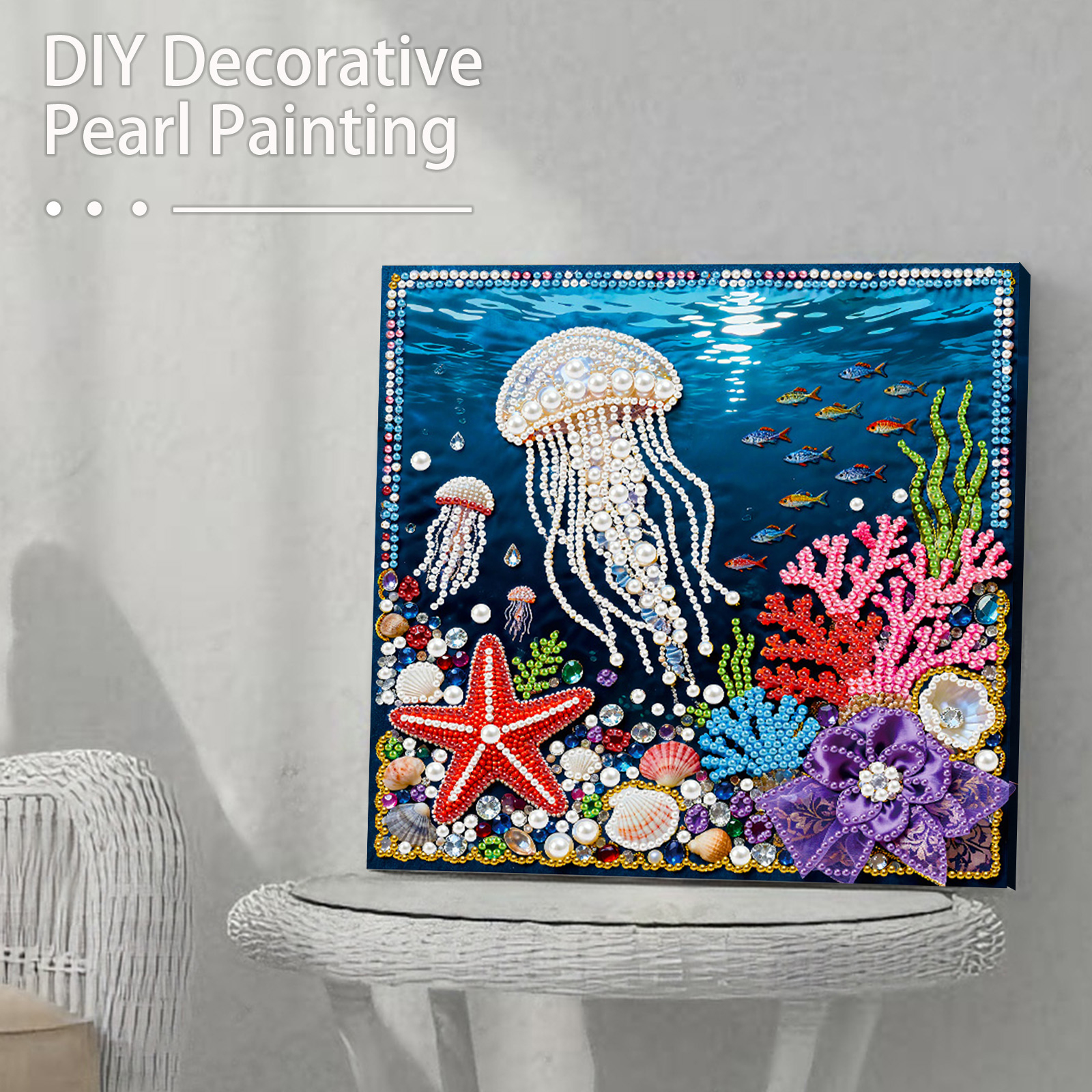 🔥 Final Day Sale:🪼Framed Jellyfish - Pearls Painting Kit