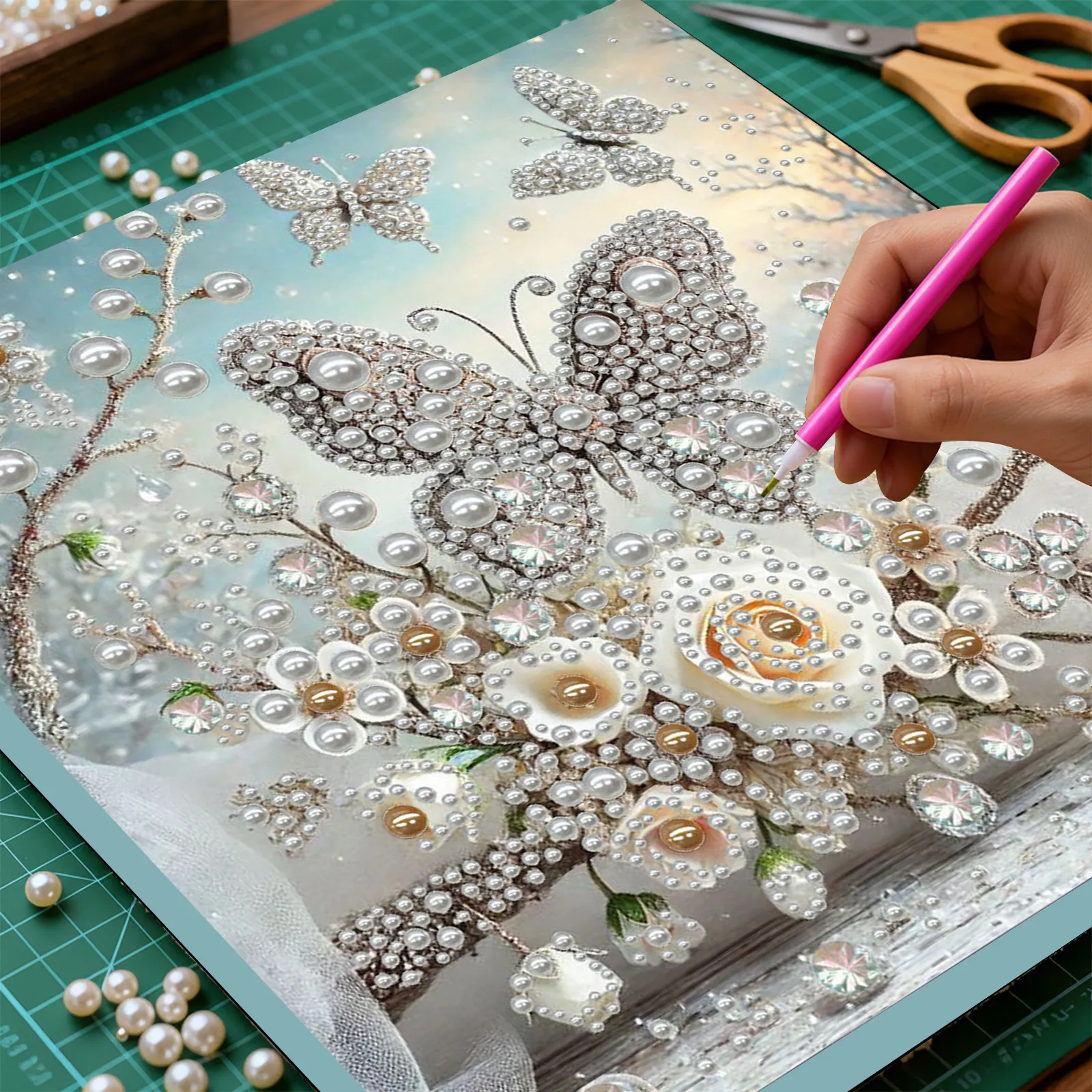 🔥 Final Day Sale:🦋Framed Butterfly - Pearls Painting Kit