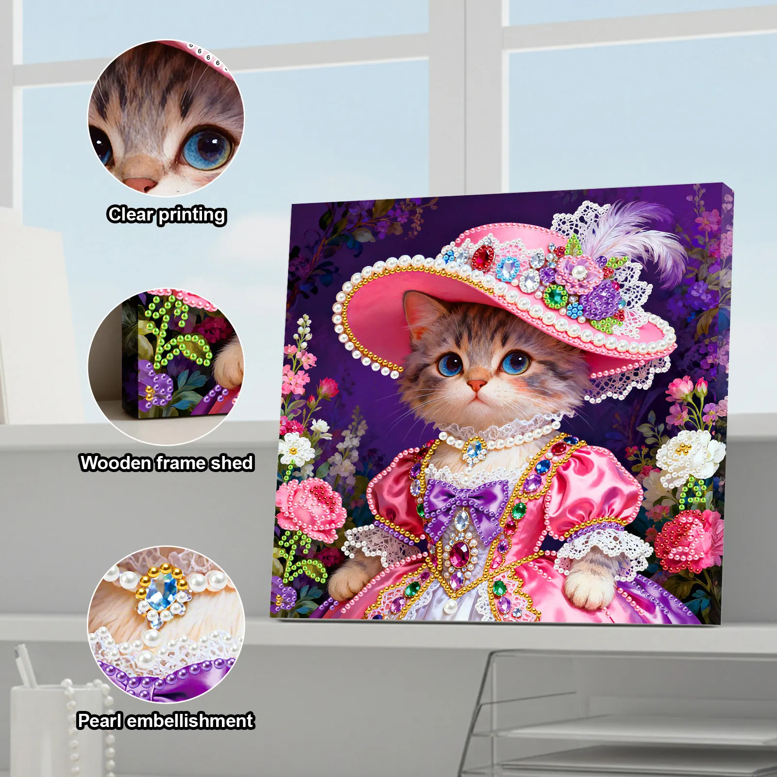 🐱Framed Cat - Pearls Painting Kit