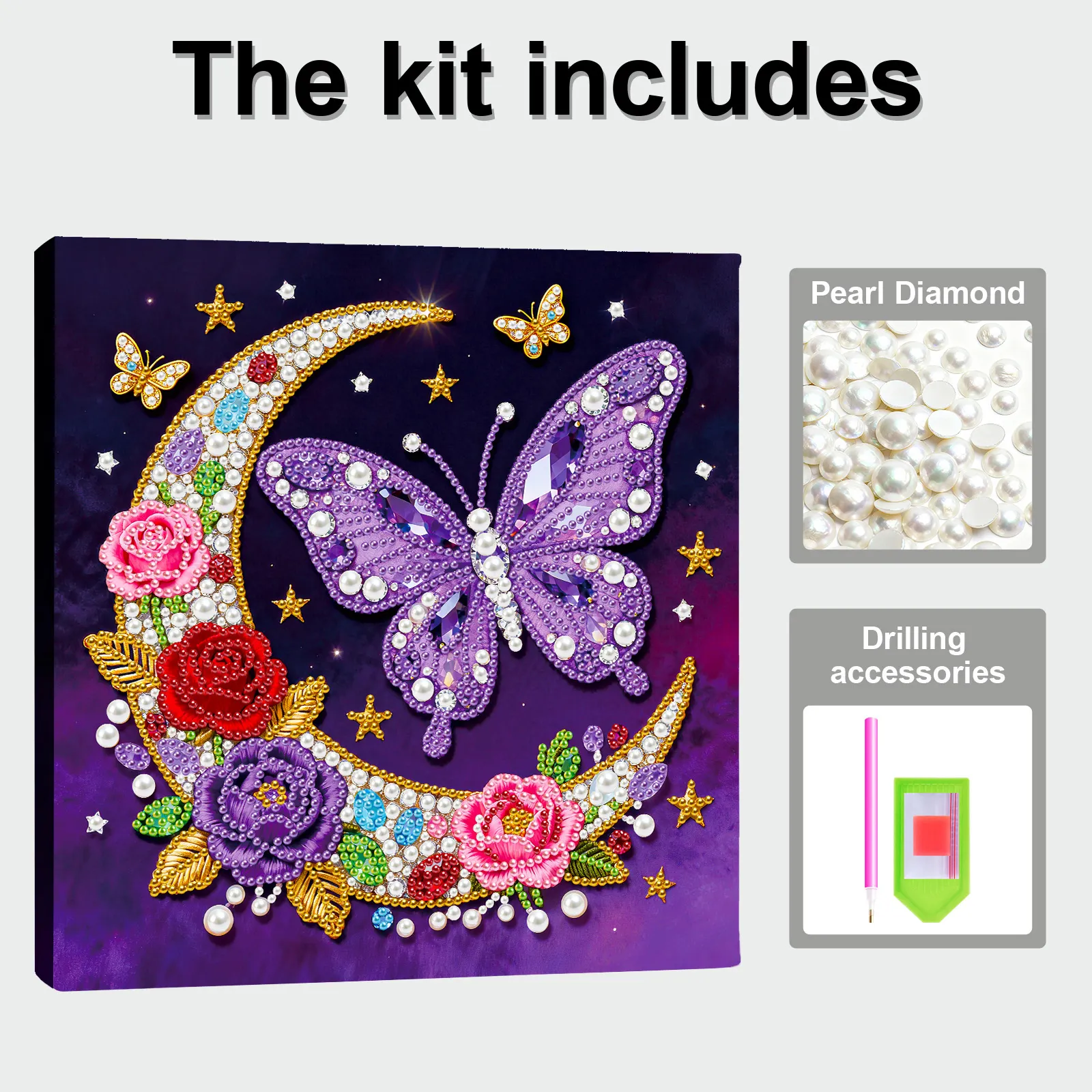 🔥 Final Day Sale:🦋Framed Moon Butterfly - Pearls Painting Kit