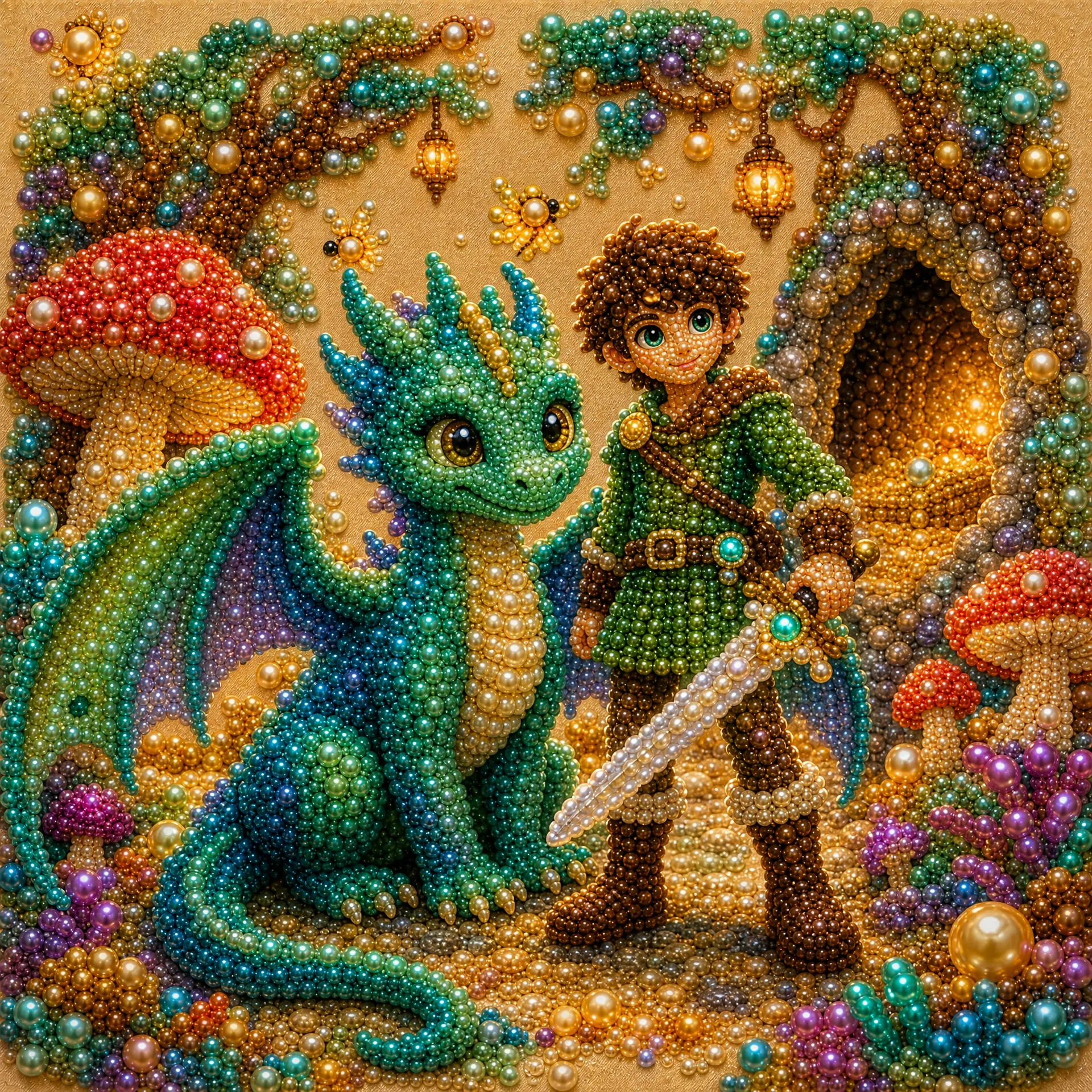 🔥 Final Day Sale:🦕Framed Dragon - Pearls Painting Kit