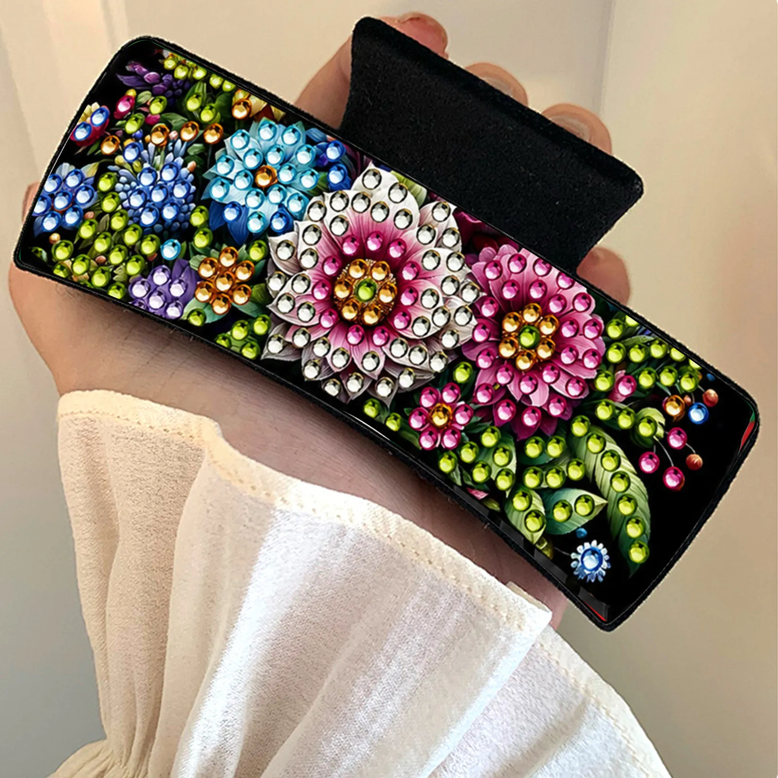 Flower DIY Diamond Painting Hair Clips, Anti-Slip Western Claw Clips for Women Girls, Beginner Handmade Hair Jewelry Accessories