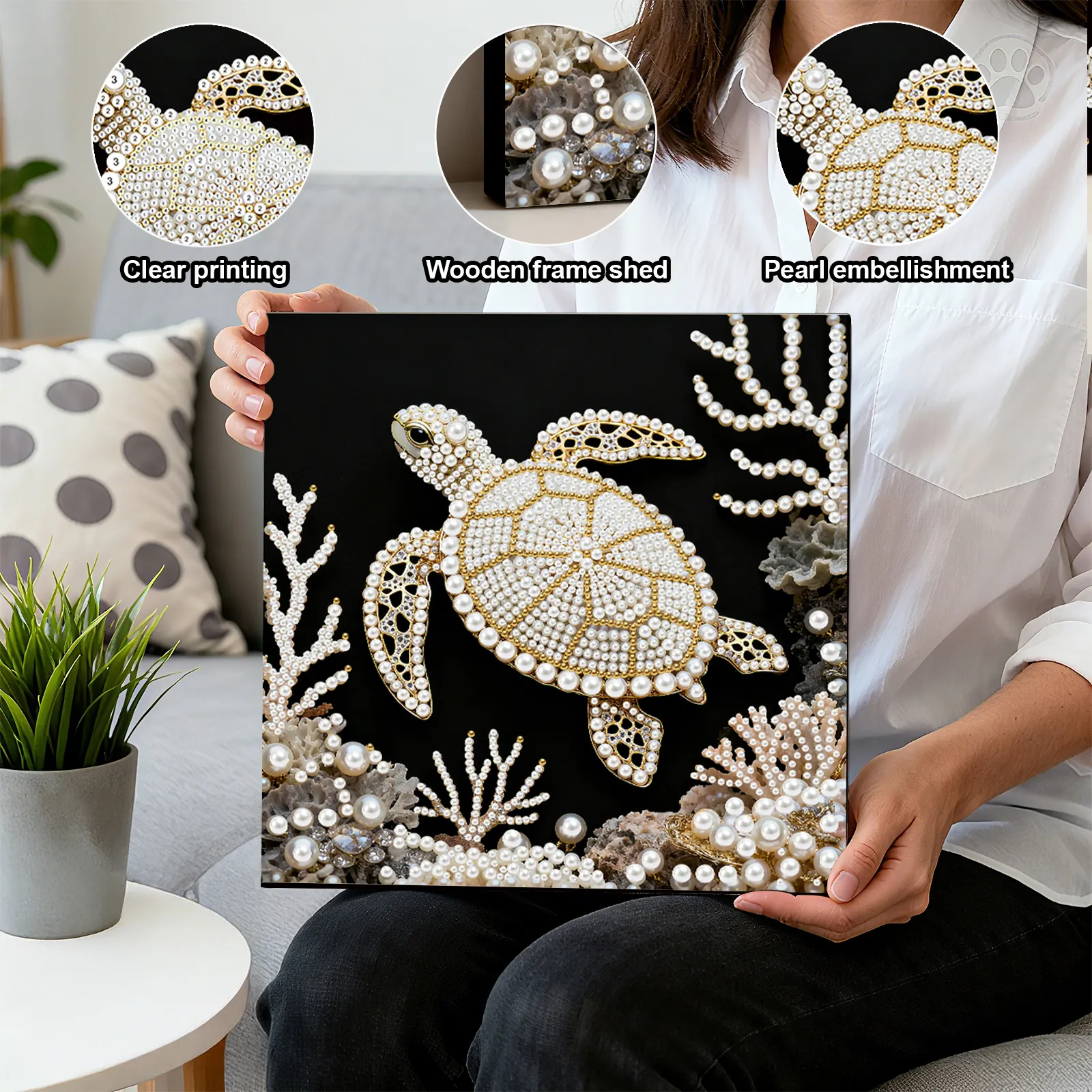 🔥 Final Day Sale:🐢Framed Sea Turtle - Pearls Painting Kit
