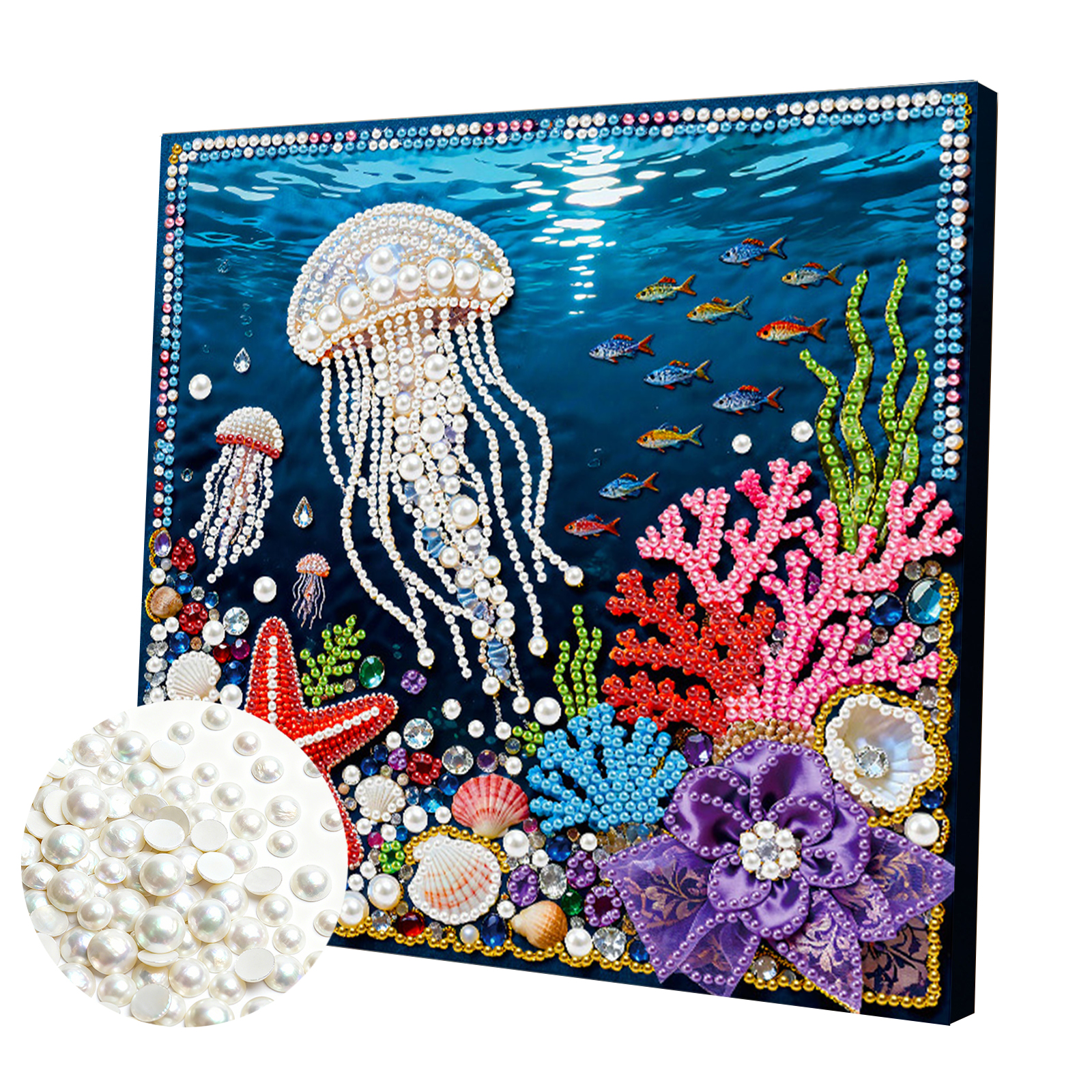 🔥 Final Day Sale:🪼Framed Jellyfish - Pearls Painting Kit