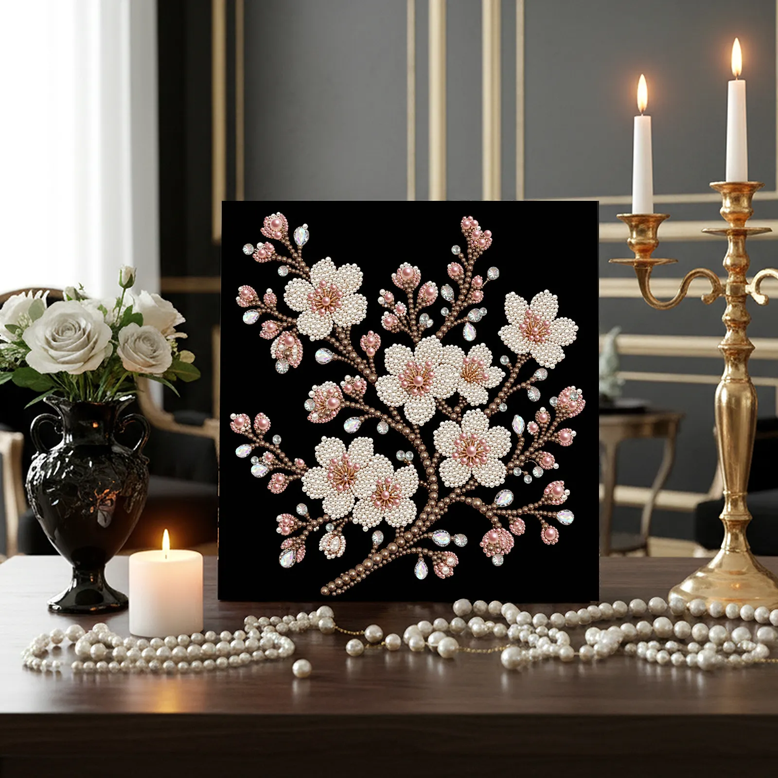 🌸Framed Plum Bossom - Pearls Painting Kit