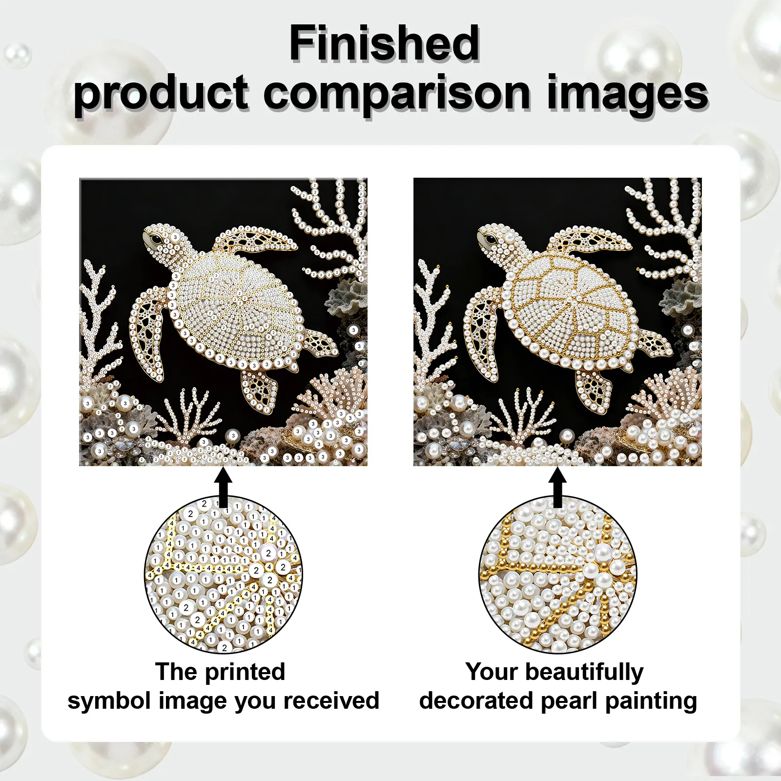 🔥 Final Day Sale:🐢Framed Sea Turtle - Pearls Painting Kit
