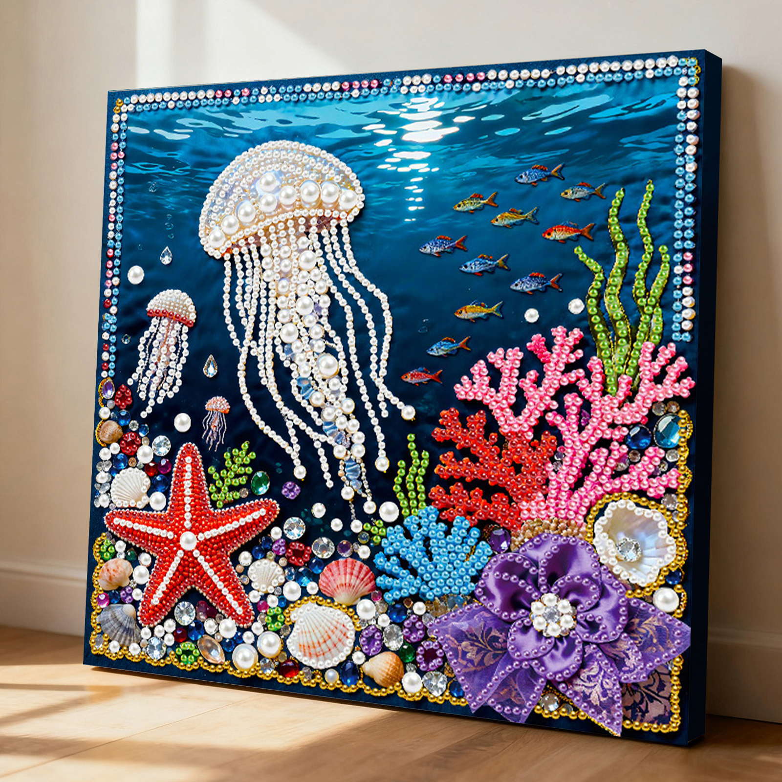 🔥 Final Day Sale:🪼Framed Jellyfish - Pearls Painting Kit