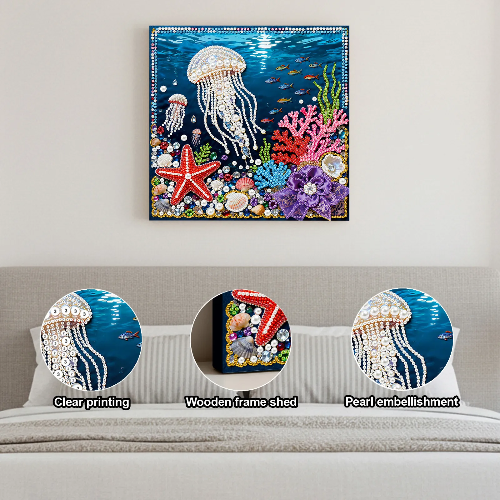 🔥 Final Day Sale:🪼Framed Jellyfish - Pearls Painting Kit