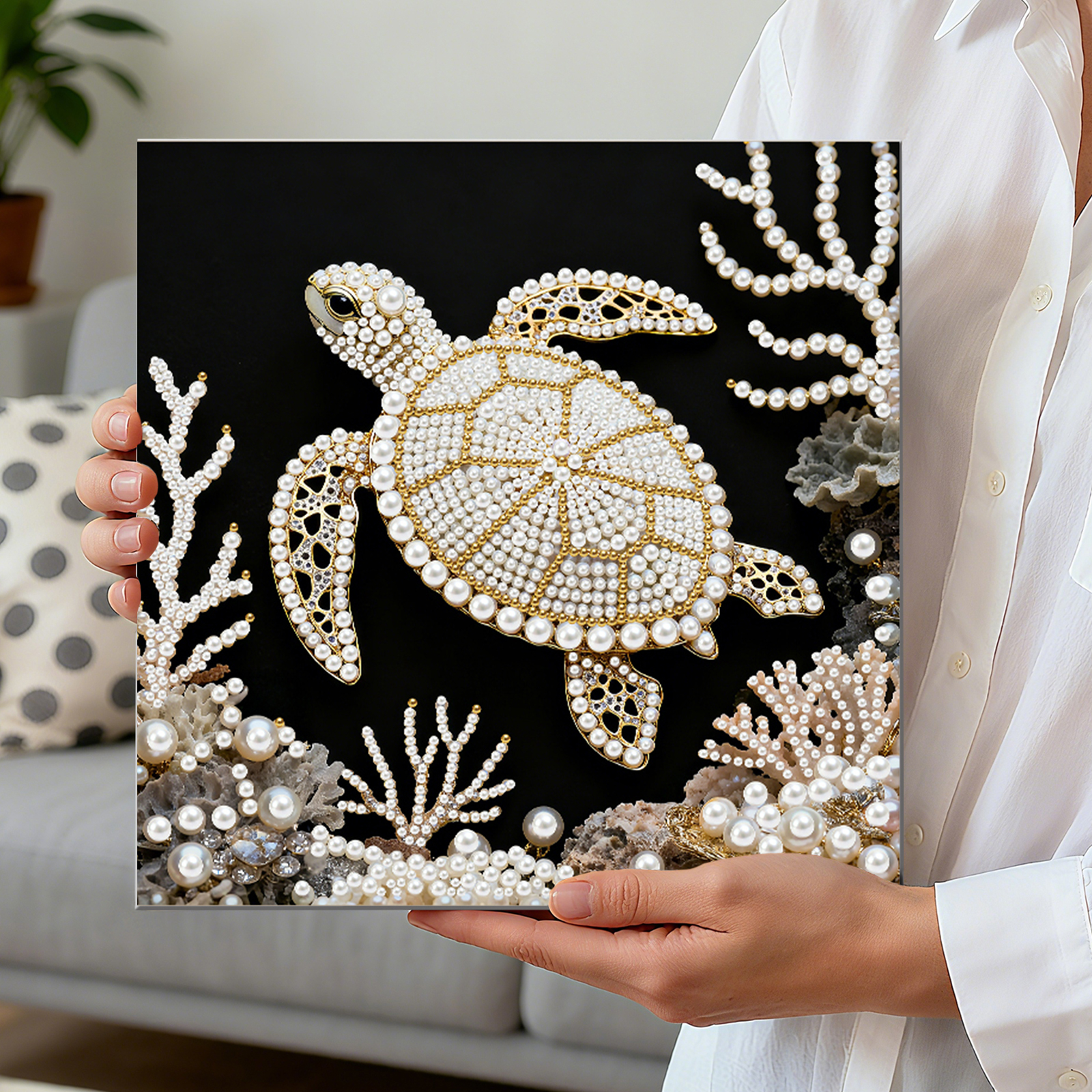 🔥 Final Day Sale:🐢Framed Sea Turtle - Pearls Painting Kit