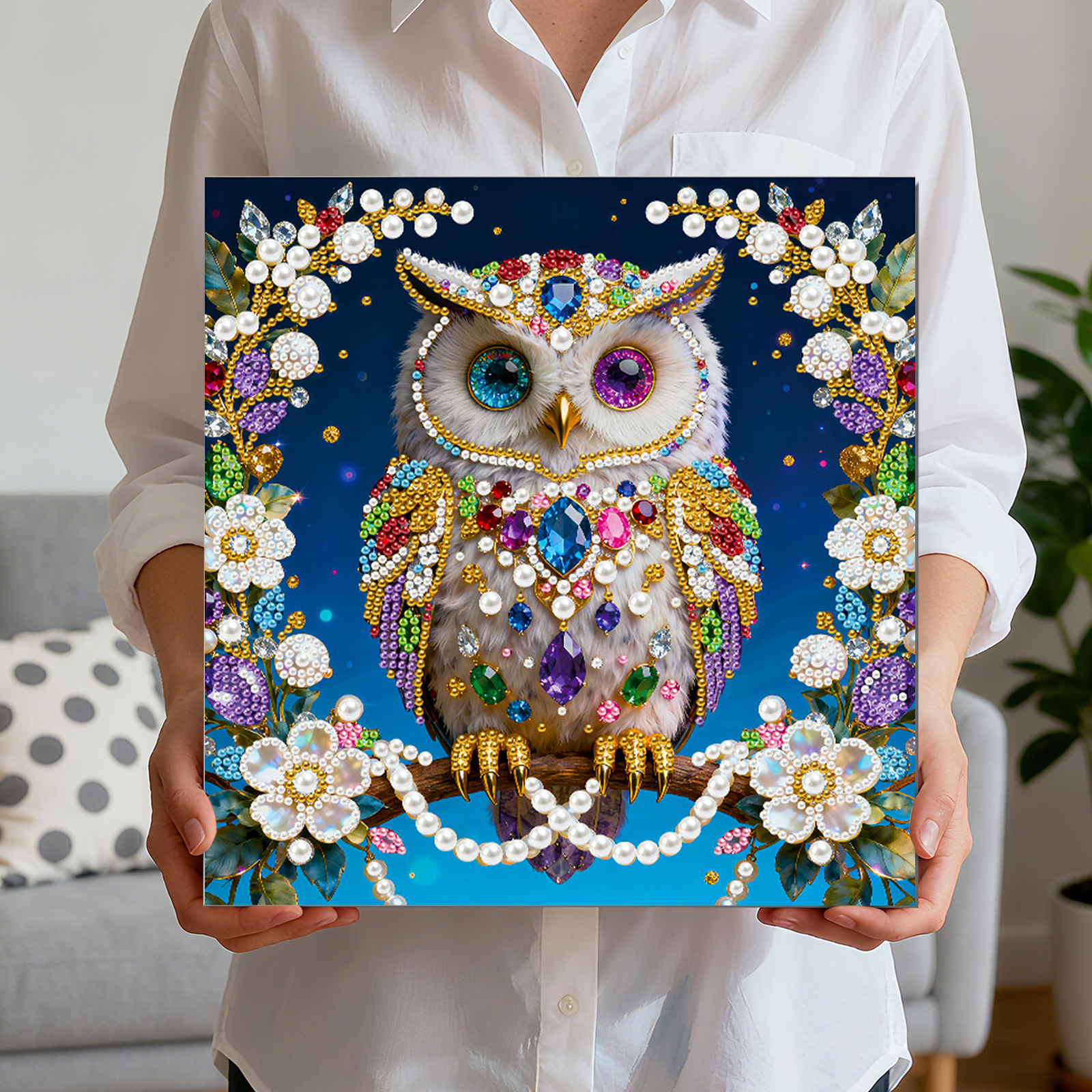 🔥 Final Day Sale:🦉Framed Owl - Pearls Painting Kit