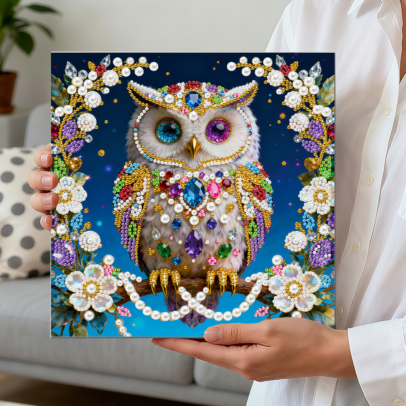 🔥 Final Day Sale:🦉Framed Owl - Pearls Painting Kit