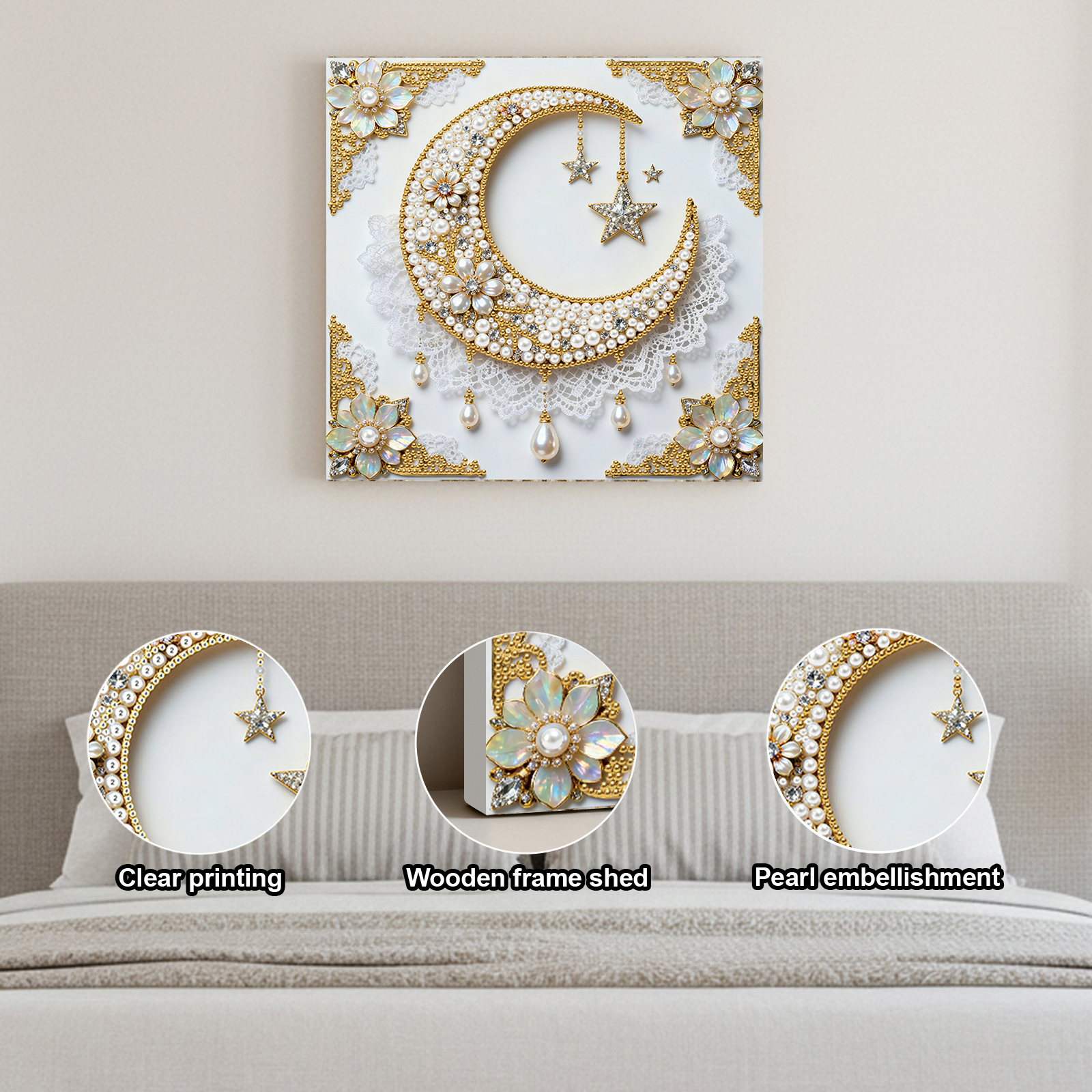 🔥 Final Day Sale:🌛Framed Stars And Moon - Pearls Painting Kit