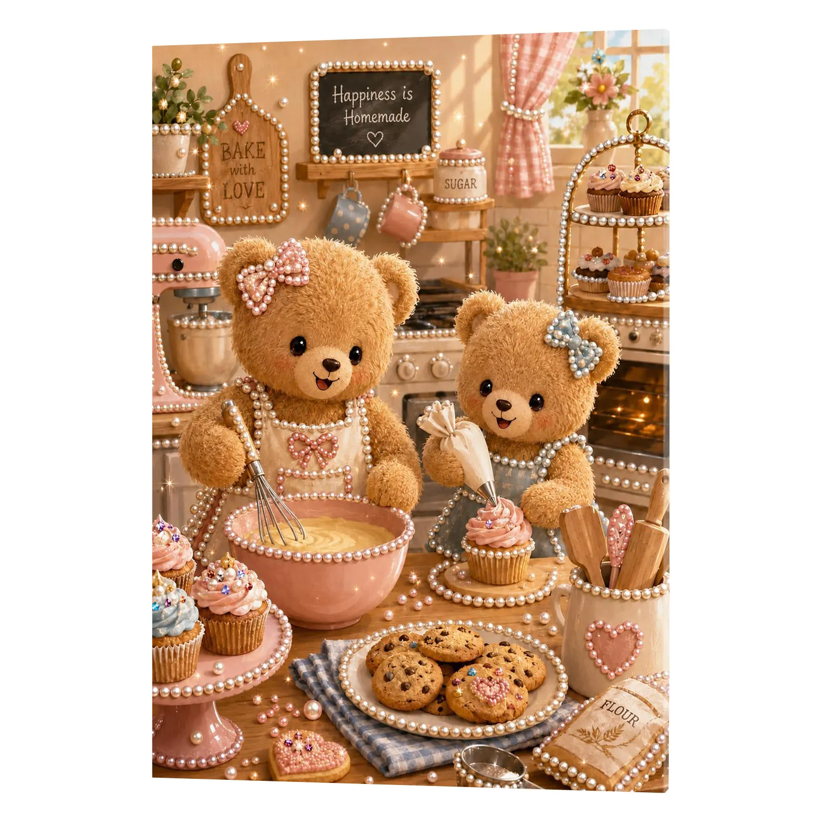 🔥 Final Day Sale:🧸Framed Baking Bear-Pearls Painting Kit