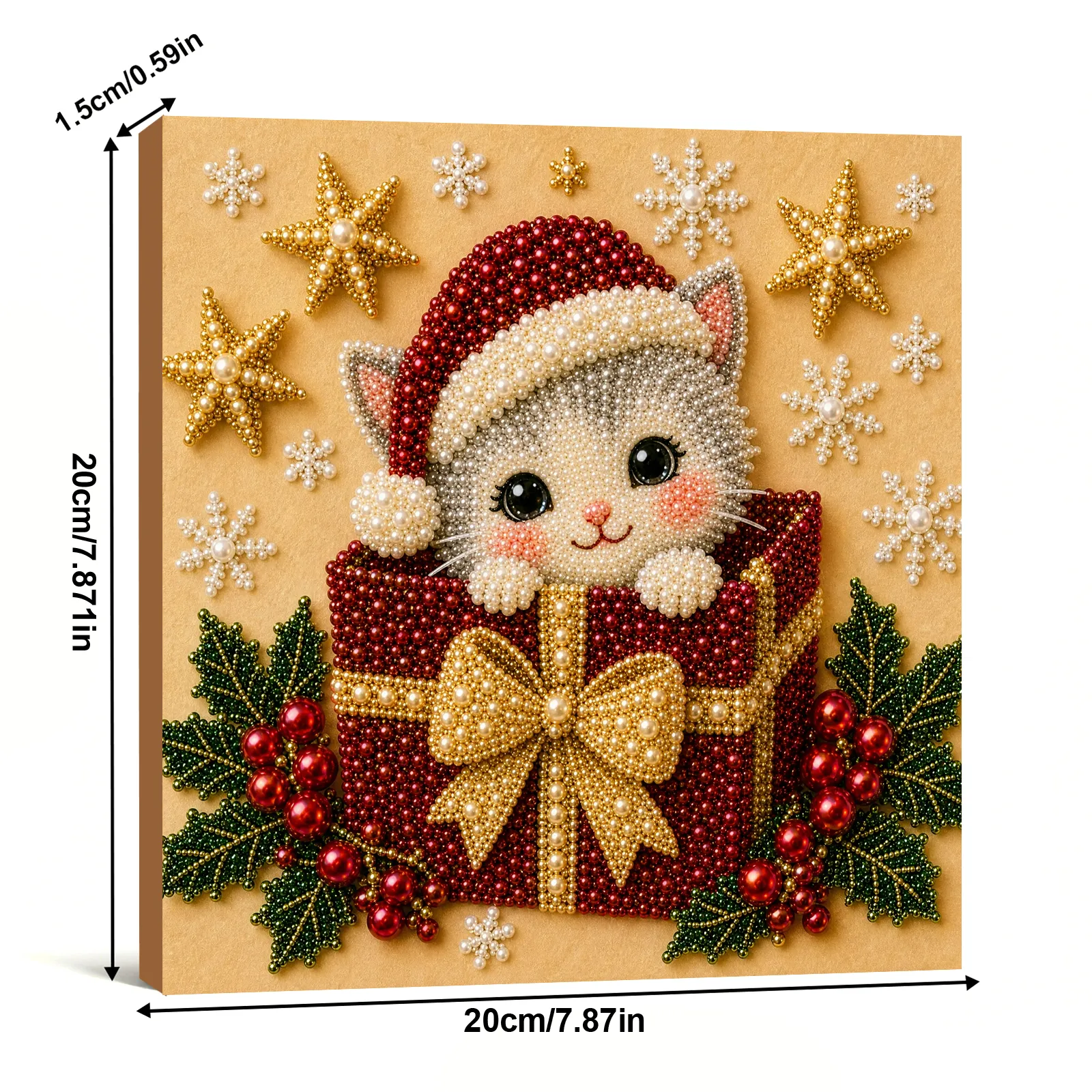 🐱Framed Christmas Gift Kitten - Pearls Painting Kit