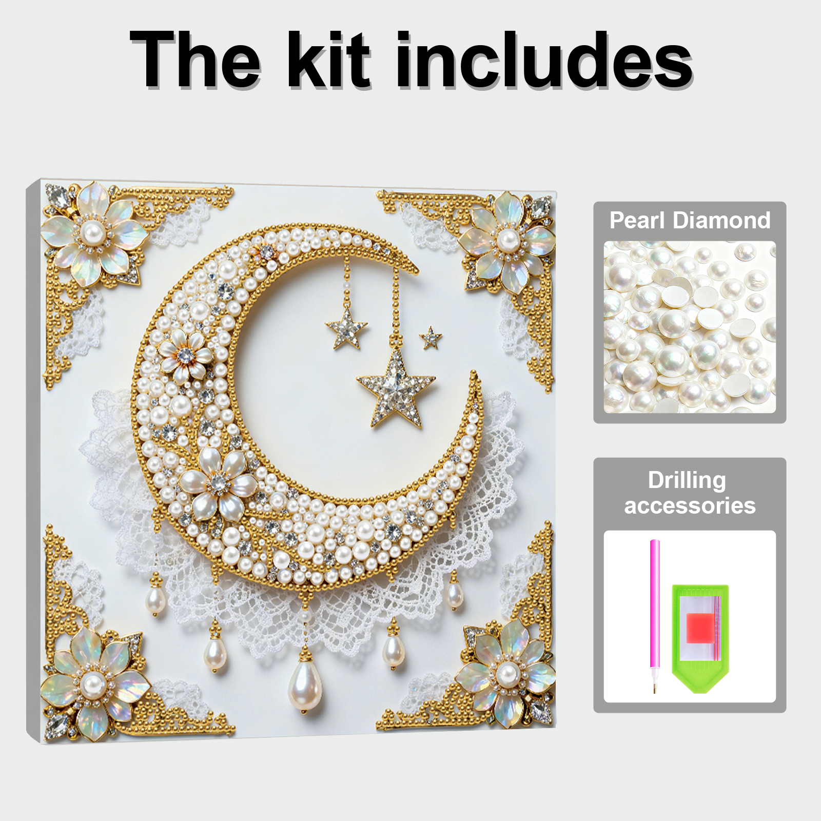 🔥 Final Day Sale:🌛Framed Stars And Moon - Pearls Painting Kit