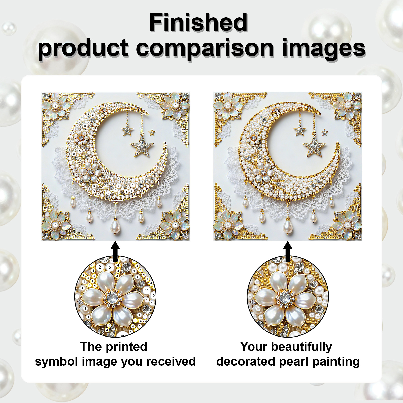 🔥 Final Day Sale:🌛Framed Stars And Moon - Pearls Painting Kit