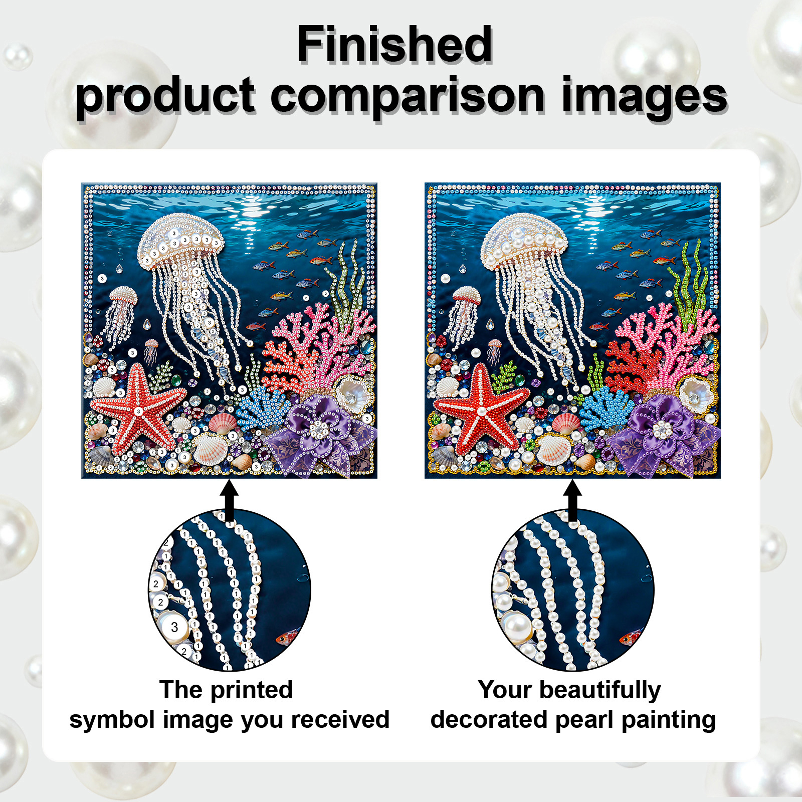 🔥 Final Day Sale:🪼Framed Jellyfish - Pearls Painting Kit