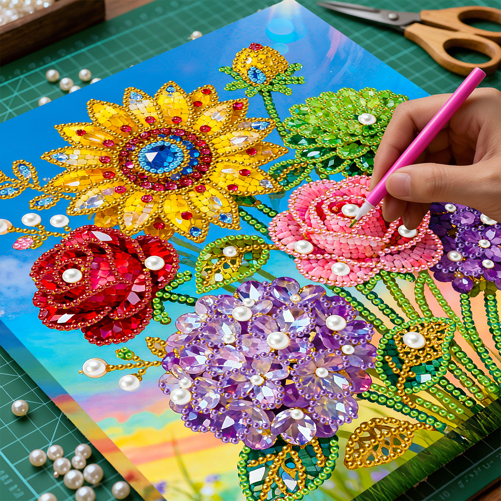 🔥 Final Day Sale:🌻Framed Sunflower - Pearls Painting Kit